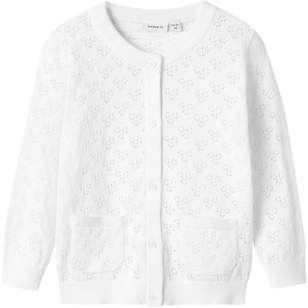 Name It Bright White Felotte Knit Cardigan