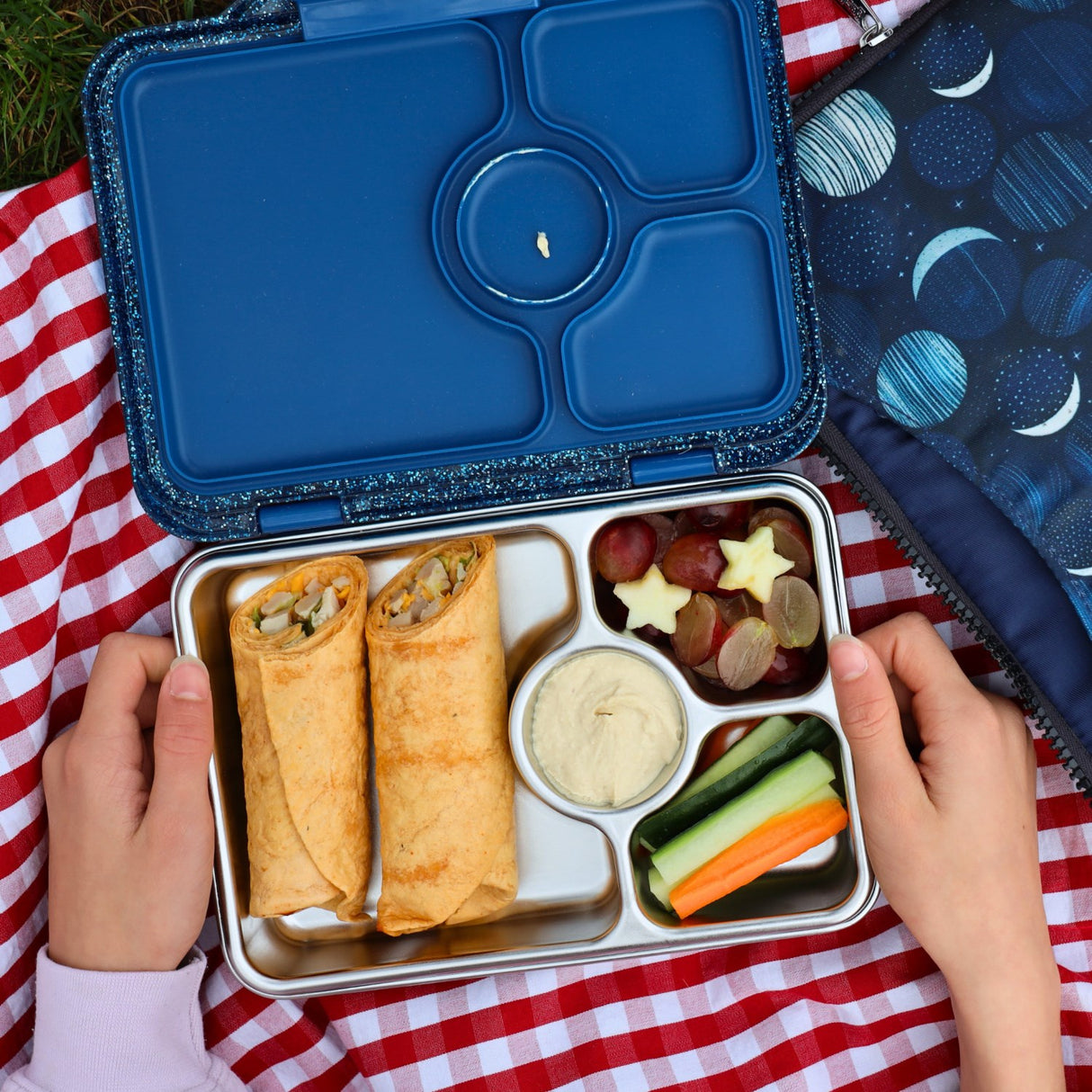 Yumbox Twilight Blue Glitter Prêt Stainless Steel 4-Sections