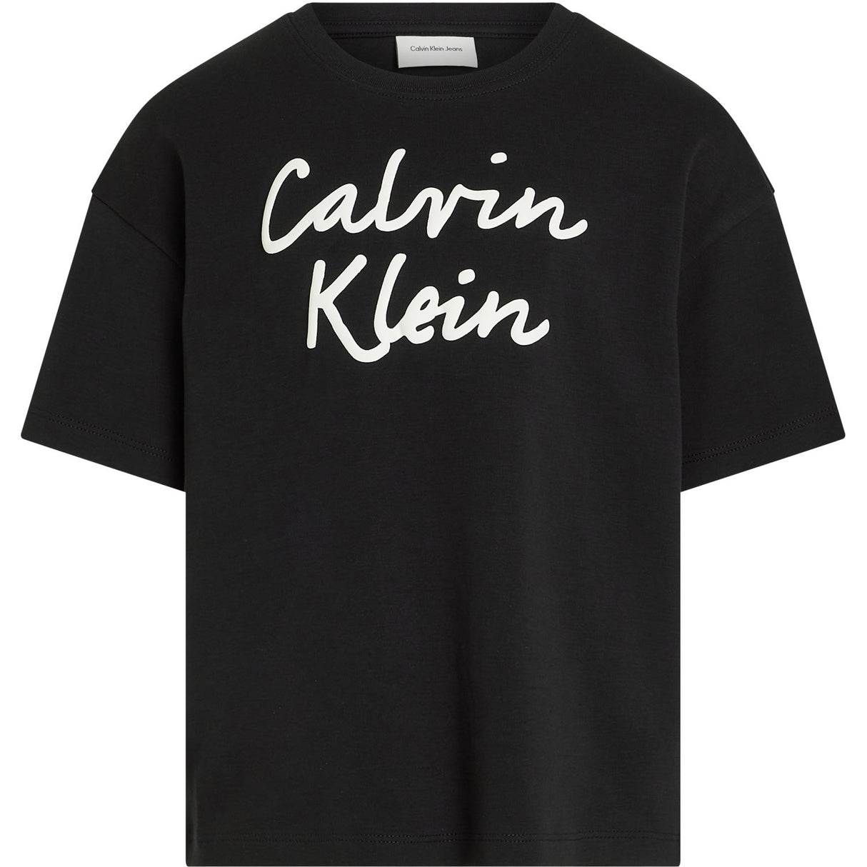 Calvin Klein Ck Black Script Logo Boxy Ss T-Shirt
