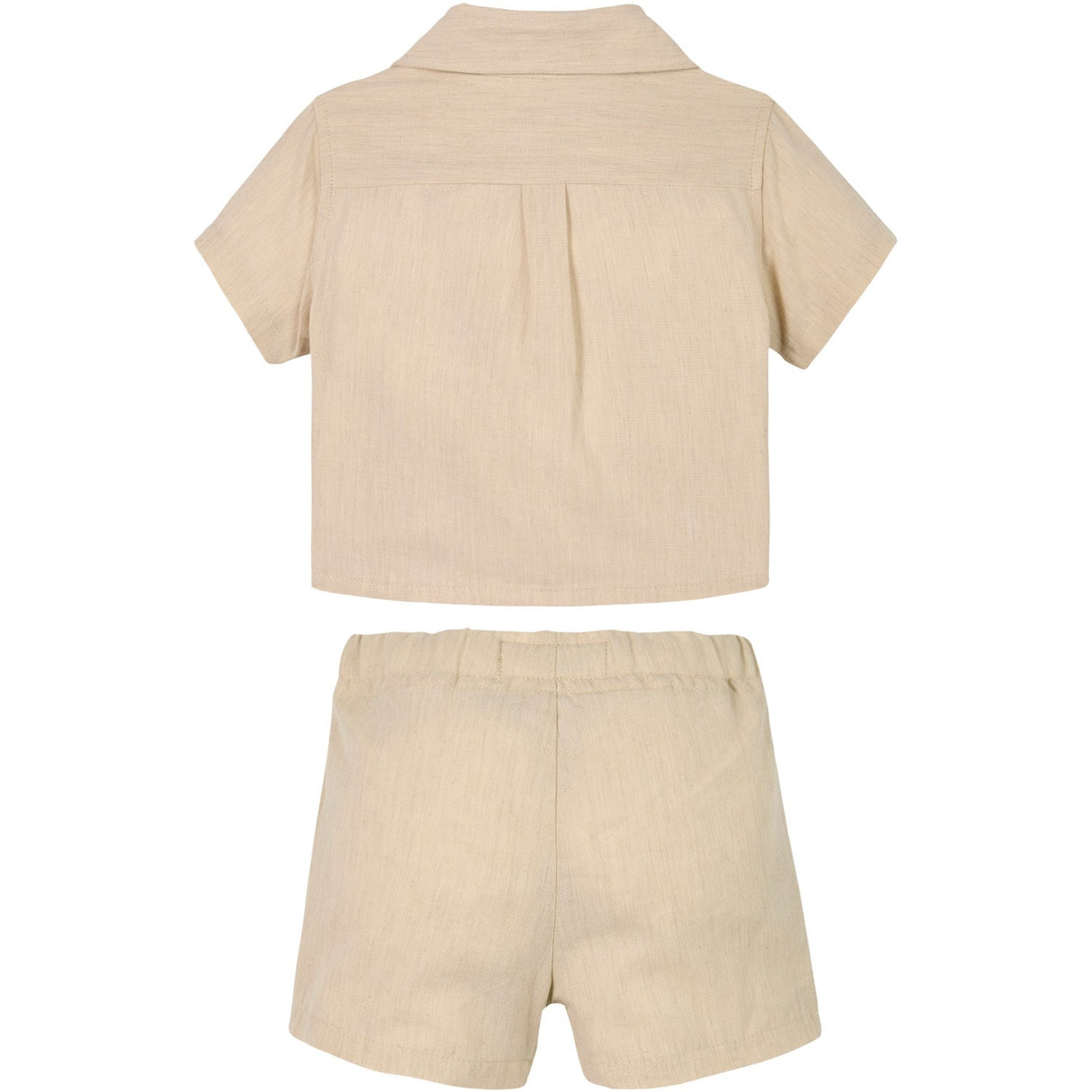 Calvin Klein Oyster Gray Soft Linen Shorts Set