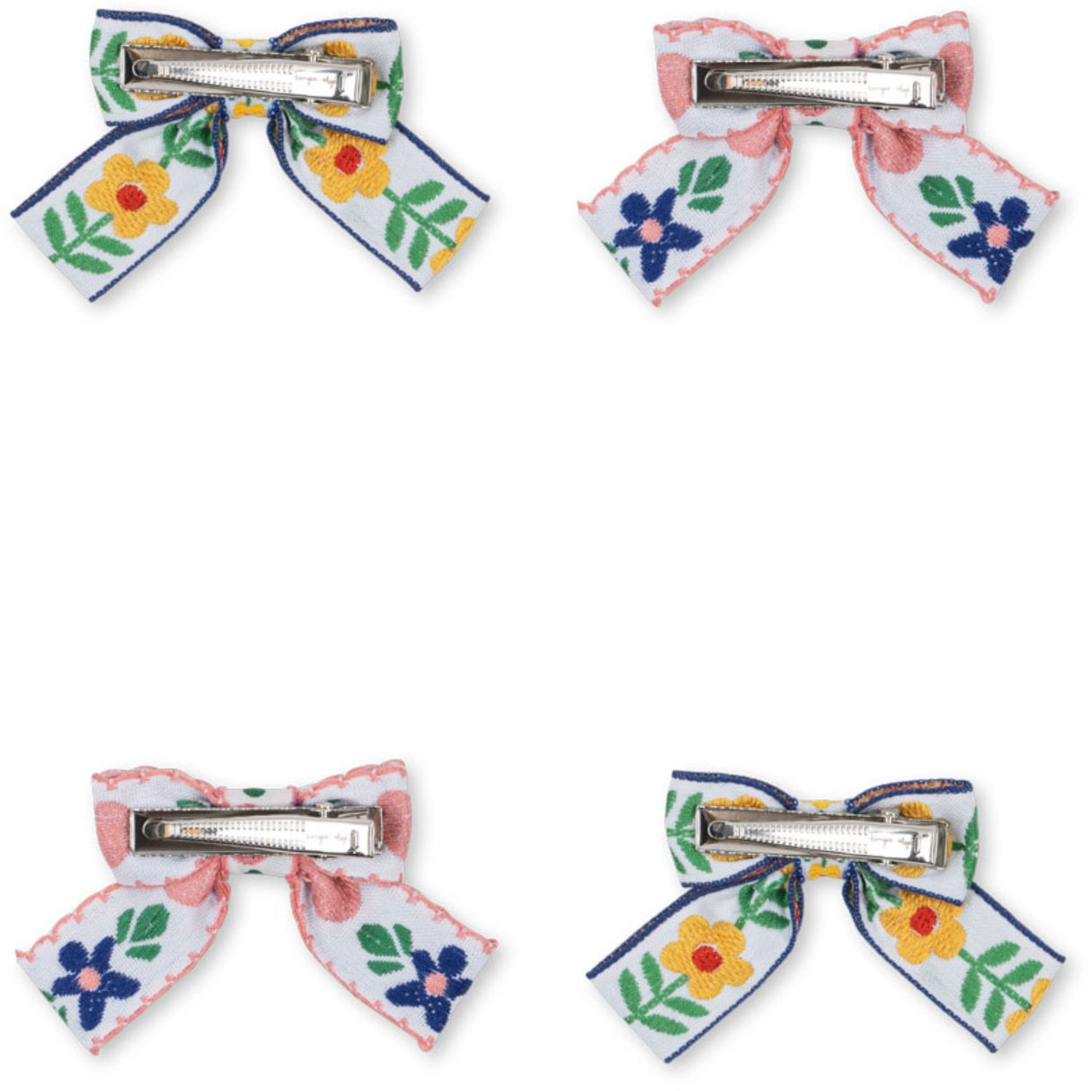 Konges Sløjd White/Rose 4 Pack Bow Hair Clips