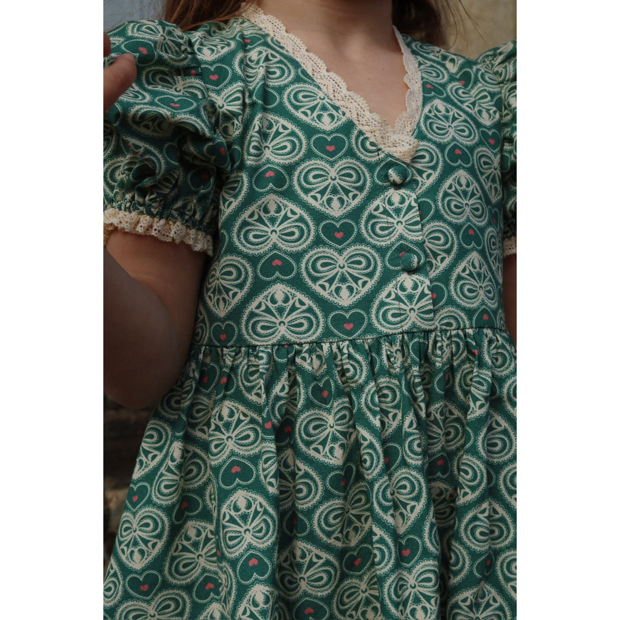Konges Sløjd Lacy Green Coeur Lace Dress Gots