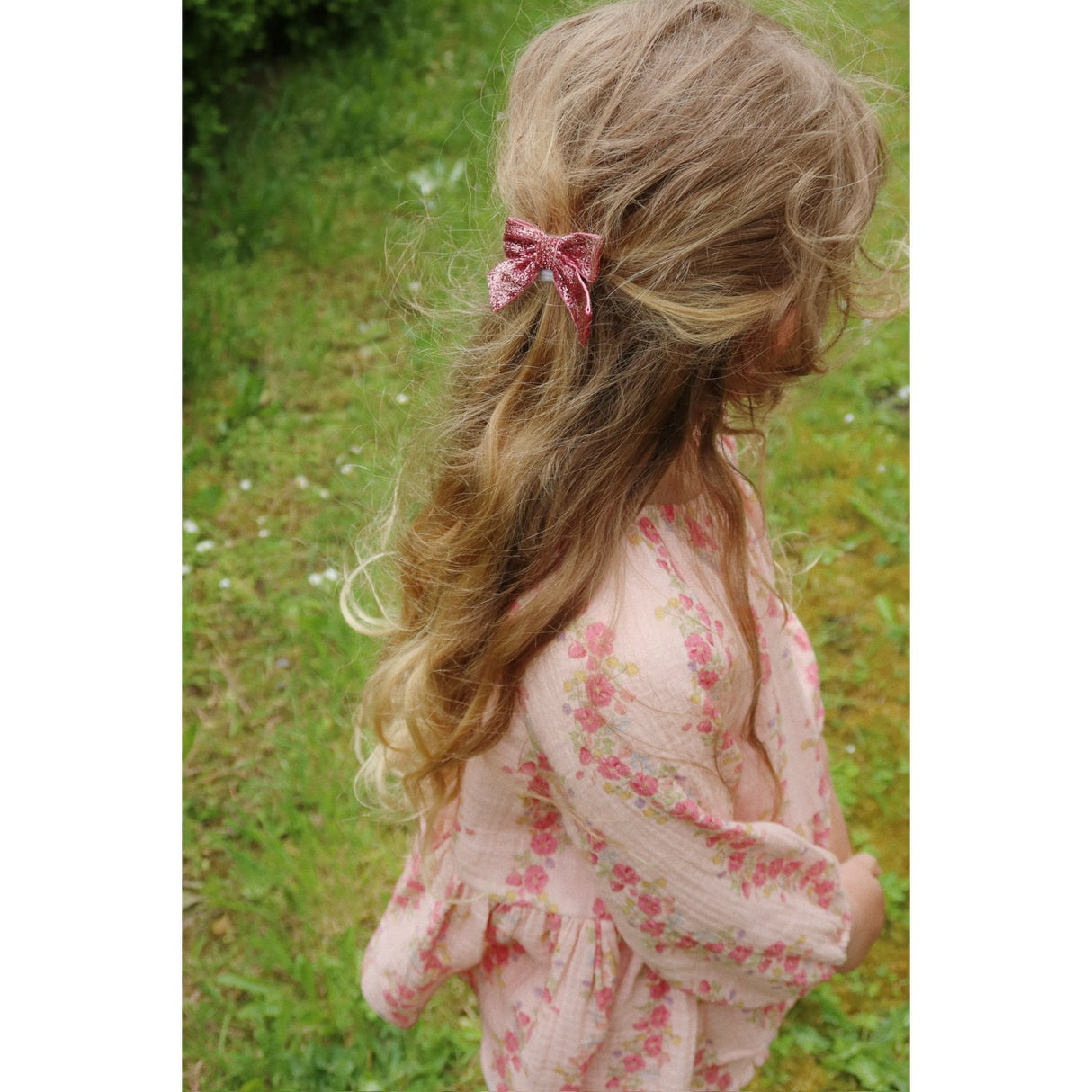 Konges Sløjd Pink Mix 4 Pack Glitter Bow Hair Clips