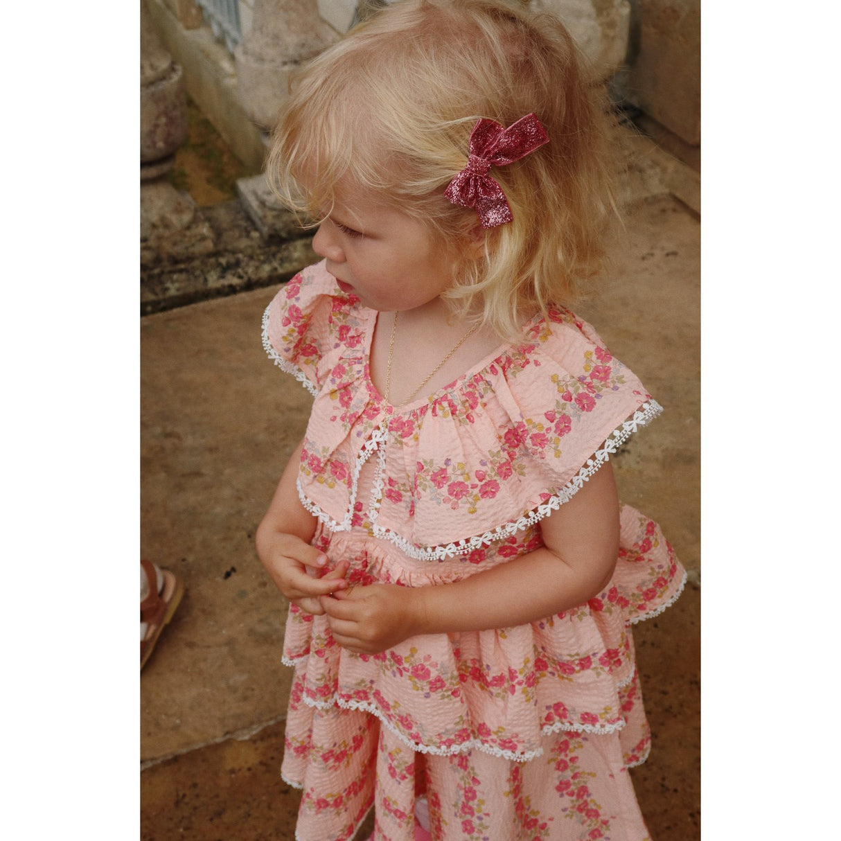 Konges Sløjd Floria Pink Bella Frill Dress Gots