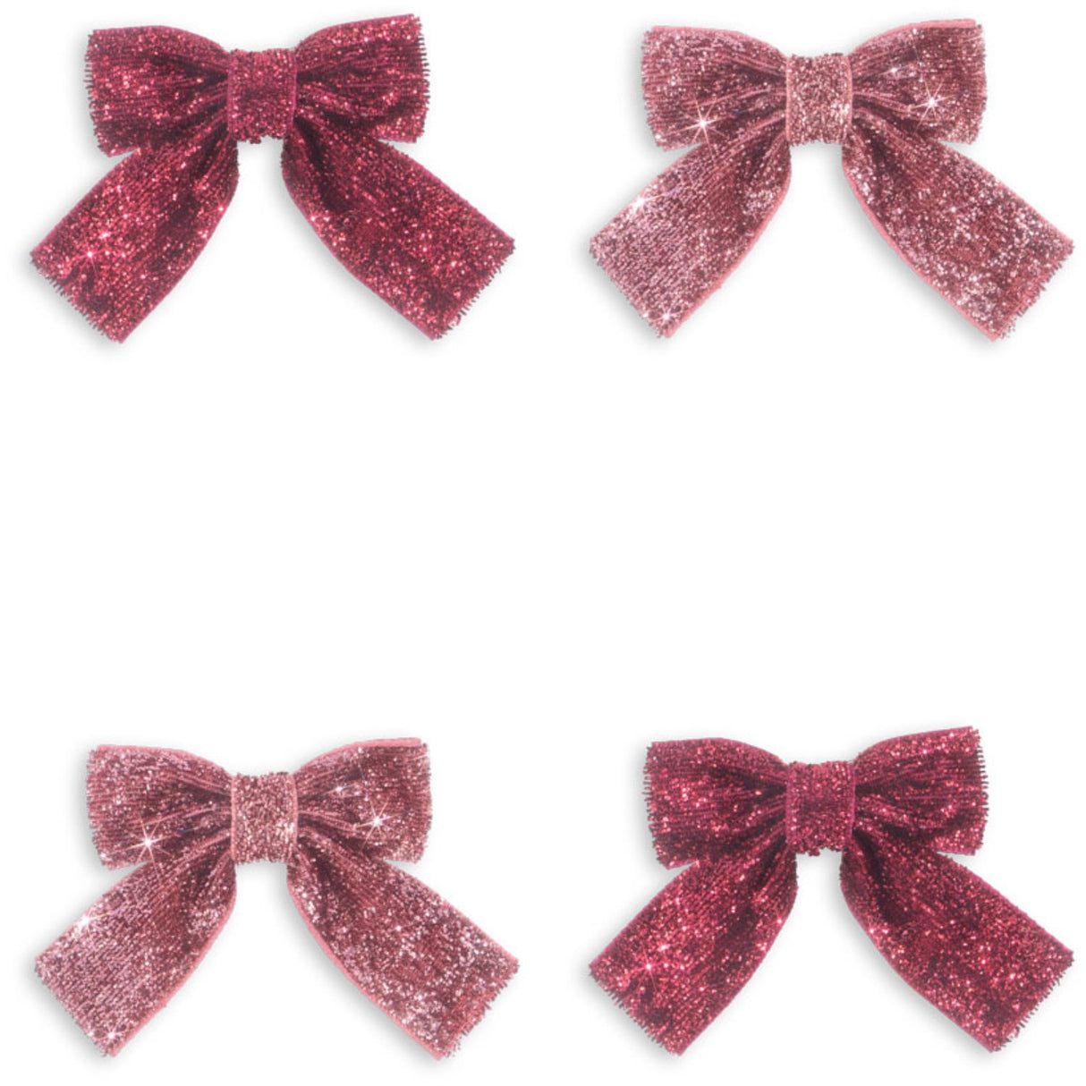 Konges Sløjd Pink Mix 4 Pack Glitter Bow Hair Clips