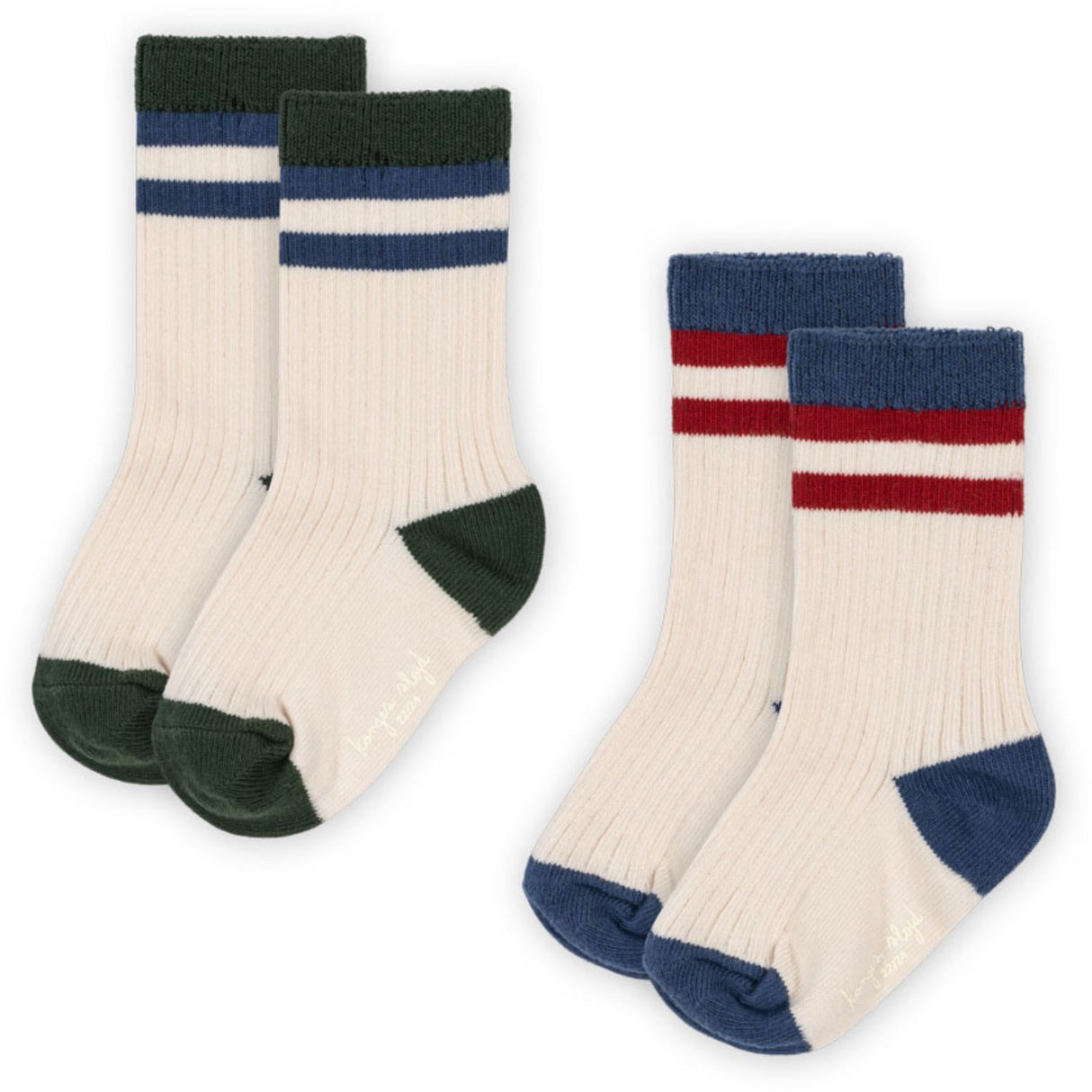 Konges Sløjd Multi Stribe 2 Pack Rib Socks