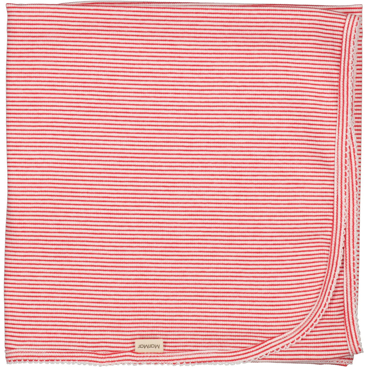 MarMar New Born Modal Fine Rib Red Stripe Alida Baby Blanket