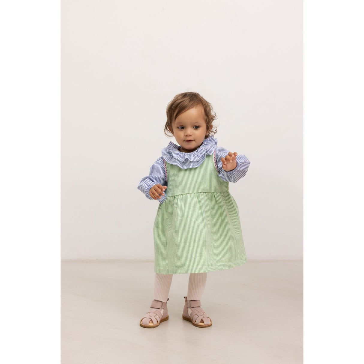 MarMar Soft Denim Cale Green Stripe Daely Dress