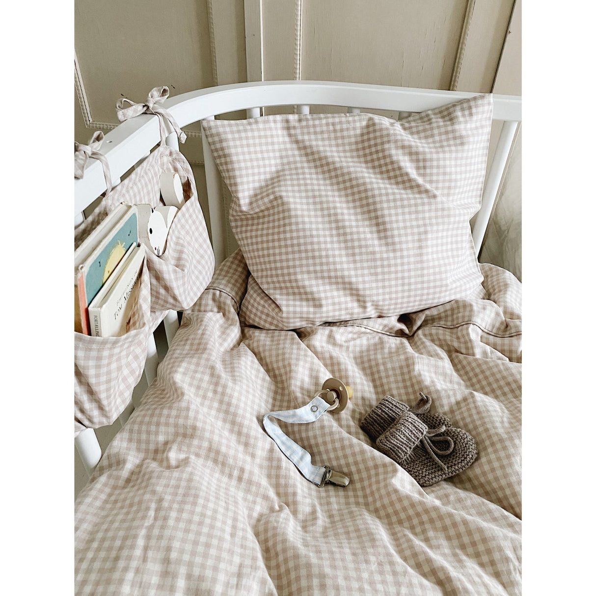 Lalaby Beige Gingham Classic Bedding