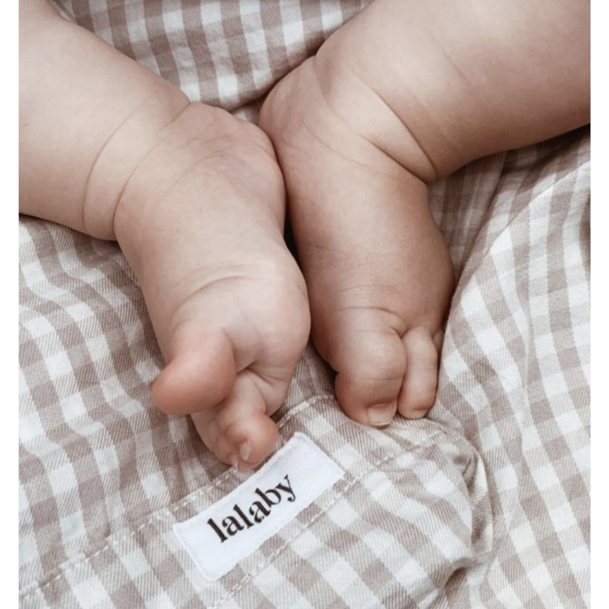 Lalaby Beige Gingham Classic Bedding