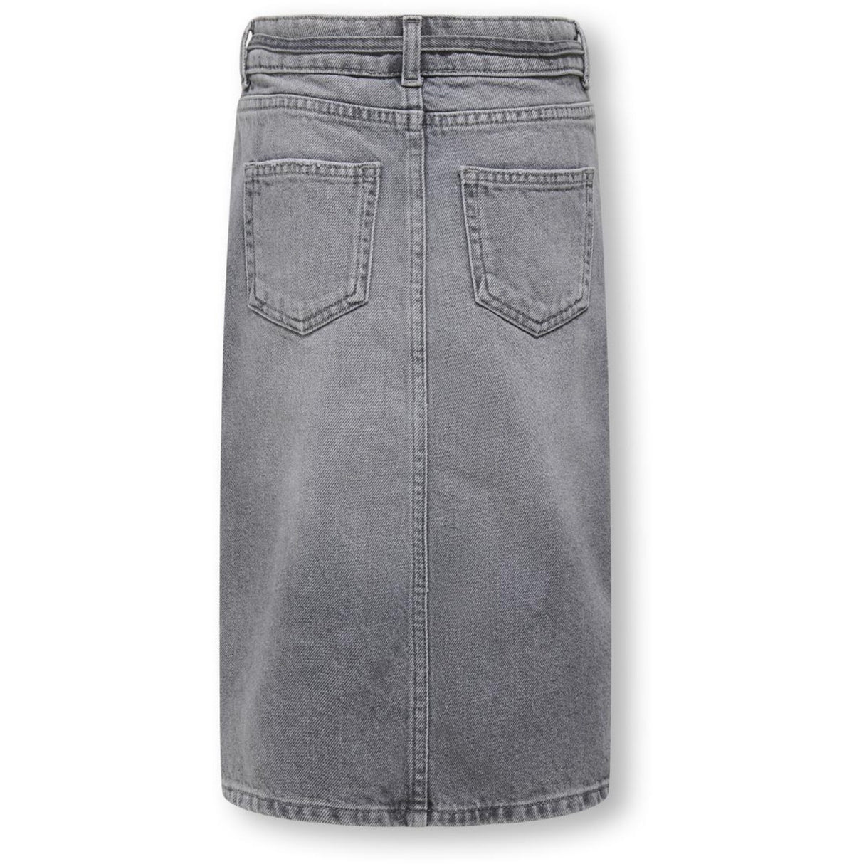 kids ONLY Medium Grey Denim Gianna Belted Midi Skirt Dot Denim
