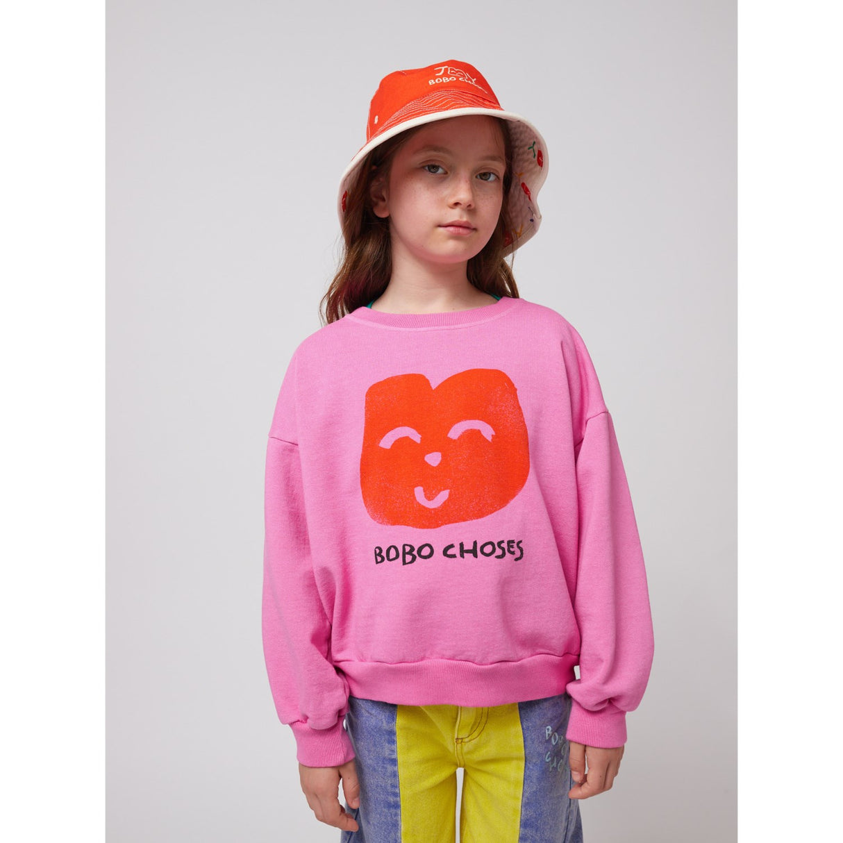 Bobo Choses Fuchsia Joyful Face Sweatshirt
