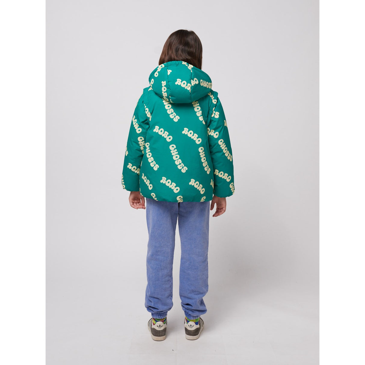 Bobo Choses Green Wavy Bobo Choses All Over Light Padded Anorak