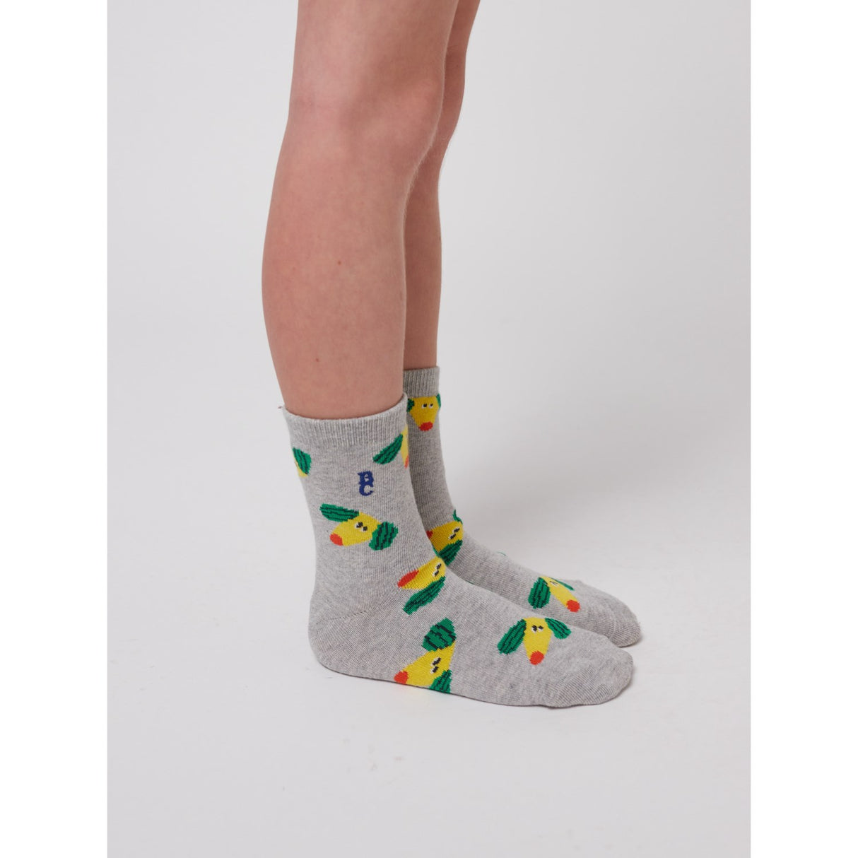 Bobo Choses Heather Grey Happy Dog All Over Short Socks
