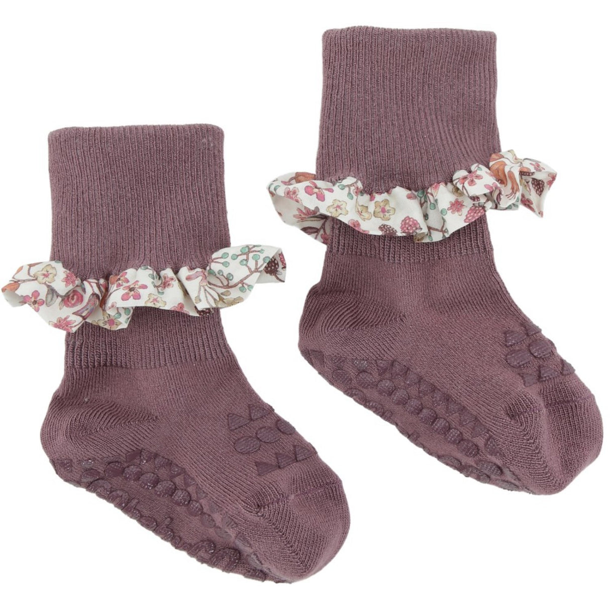 Gobabygo Misty Plum / Donna Leigh Non-slip Socks Bamboo / Liberty
