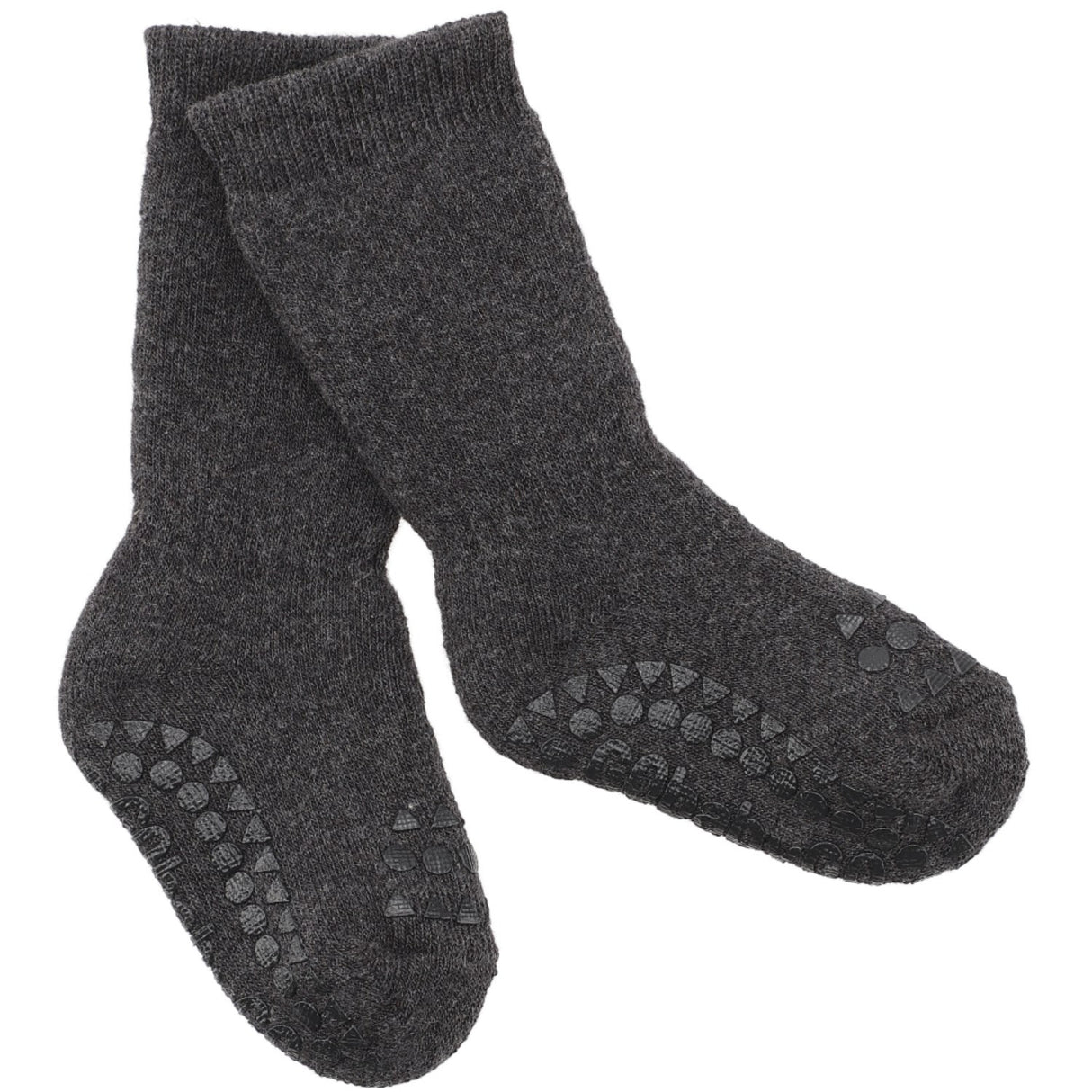Gobabygo Dark Grey Melange Non Slip Socks Organic Cotton