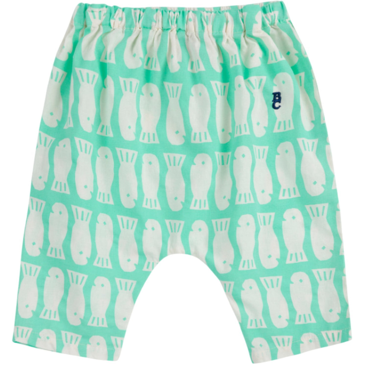 Bobo Choses Light Green Lucky Fish All Over Woven Harem Pants