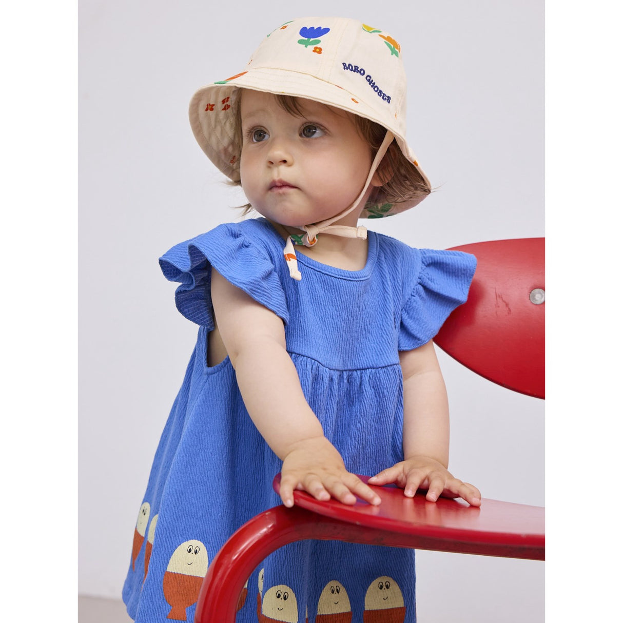 Bobo Choses Blue Morning Egg Ruffle Dress