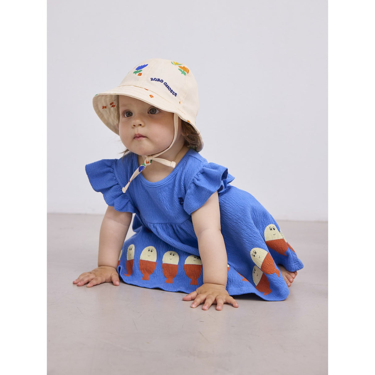 Bobo Choses Blue Morning Egg Ruffle Dress