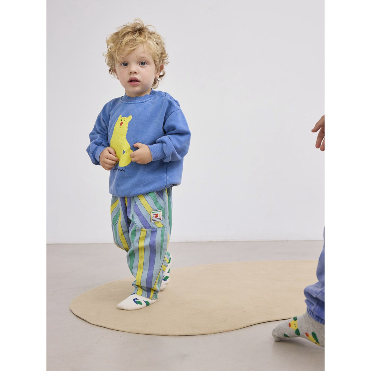 Bobo Choses Light Blue Multicolor Stripes Denim Pants