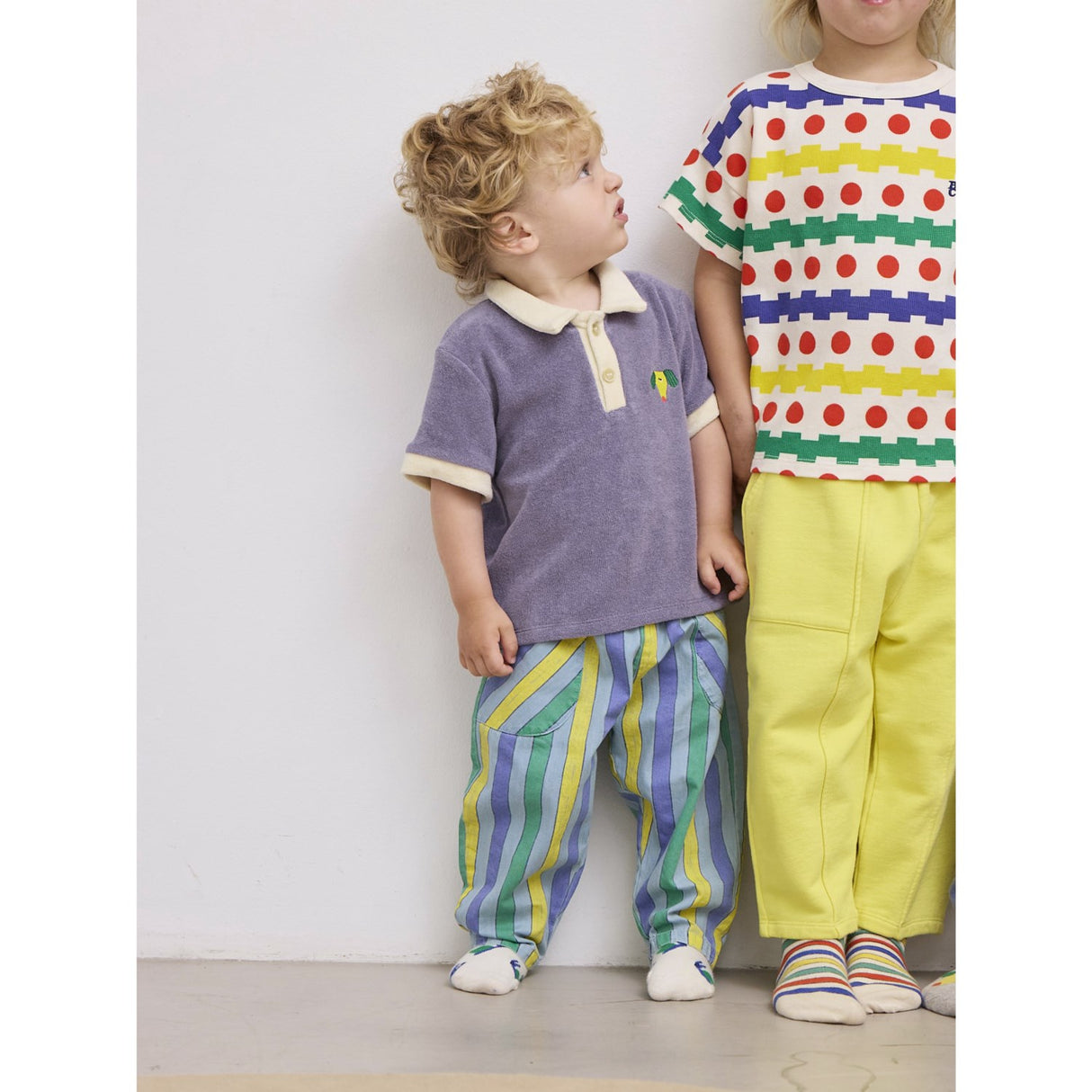 Bobo Choses Light Blue Multicolor Stripes Denim Pants