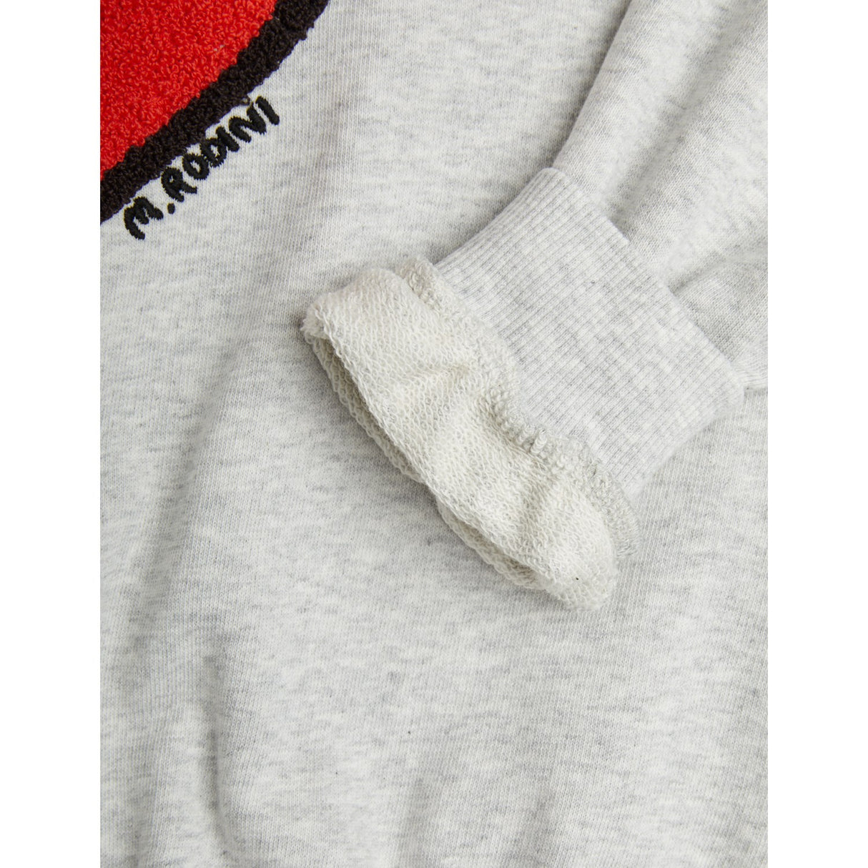 Mini Rodini Grey Melange Arrowed Heart Chenille Sweatshirt