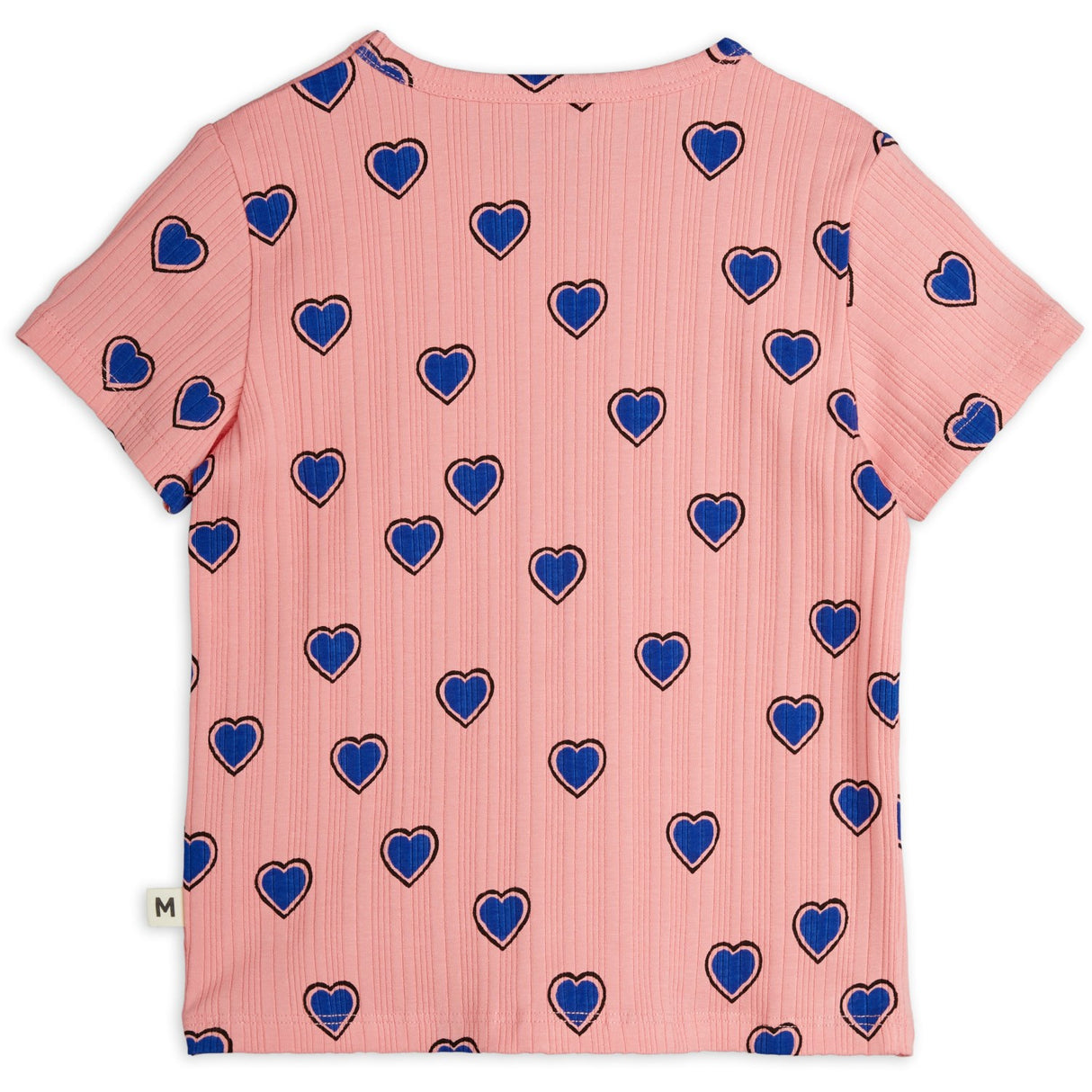 Mini Rodini Pink Outlined Hearts AOP T-Shirt