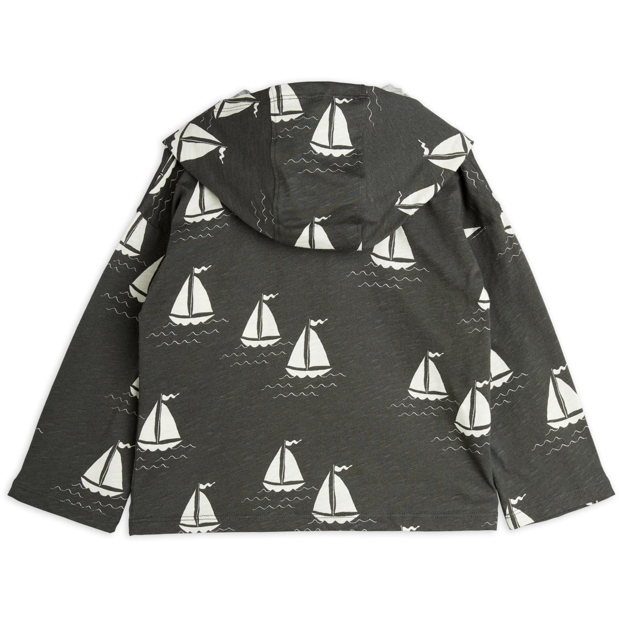 Mini Rodini Grey Sailing Boats AOP Hoodie
