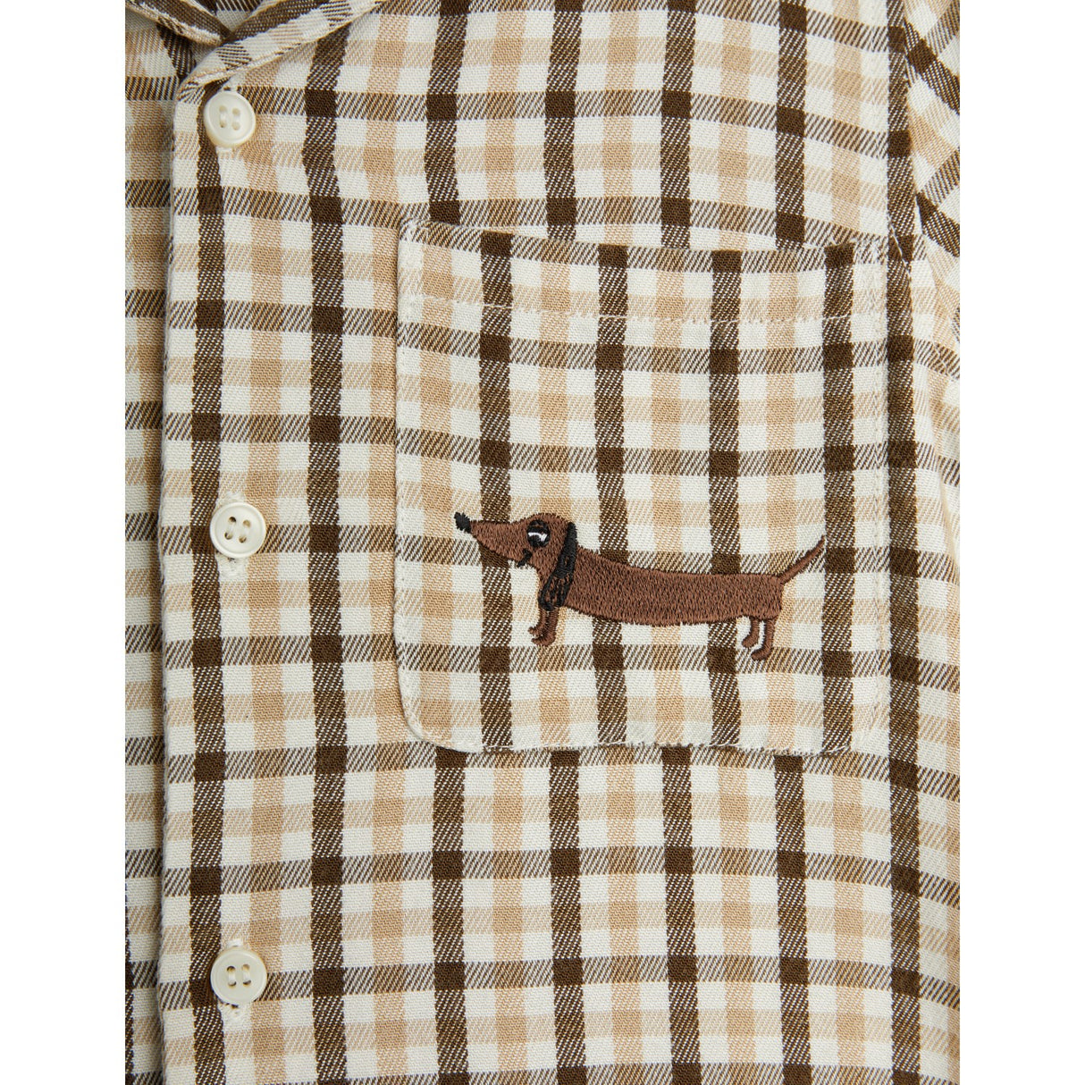 Mini Rodini Beige Gingham Woven Shirt