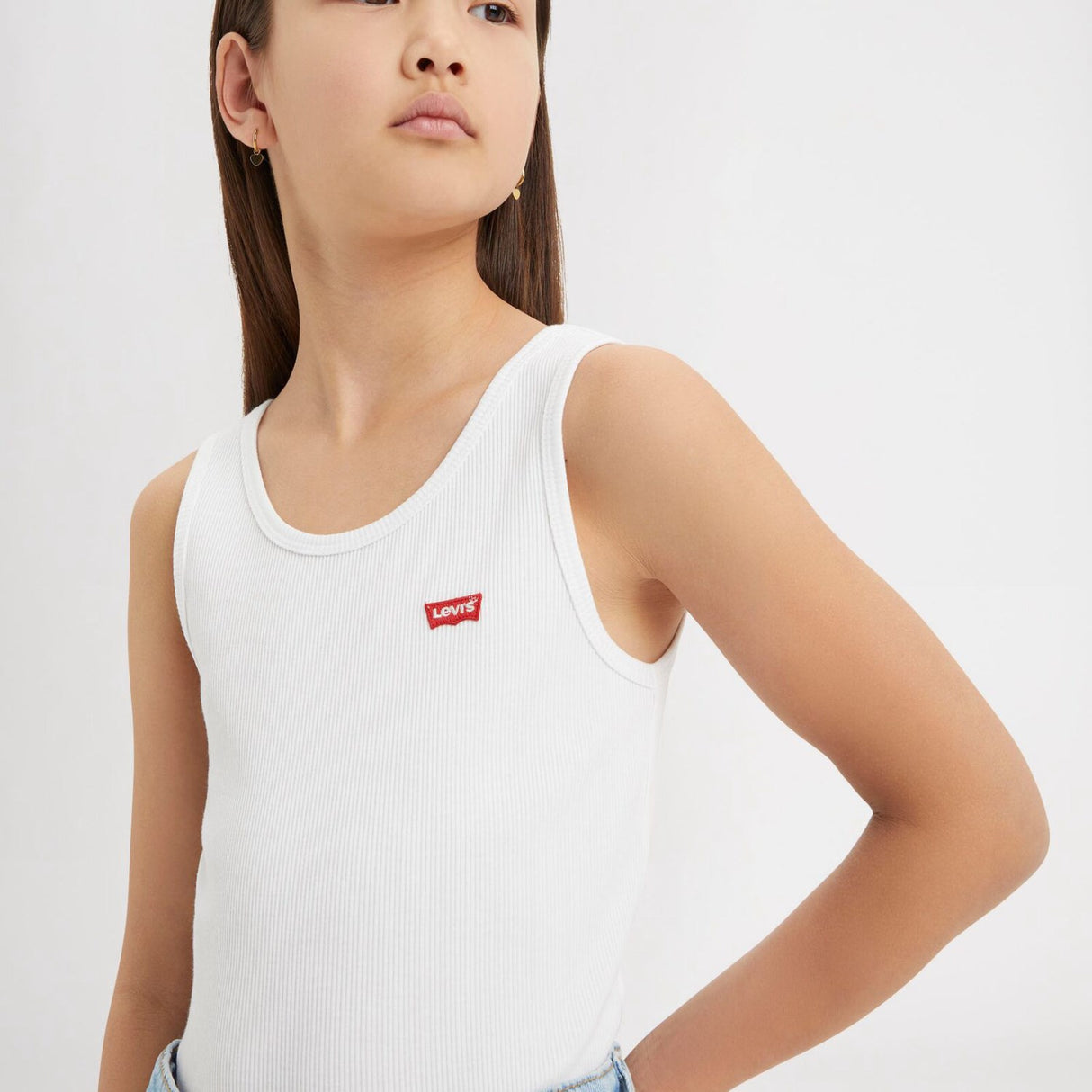 Levi's Bright White Lvg Meet And Greet Ribbed Tank Top