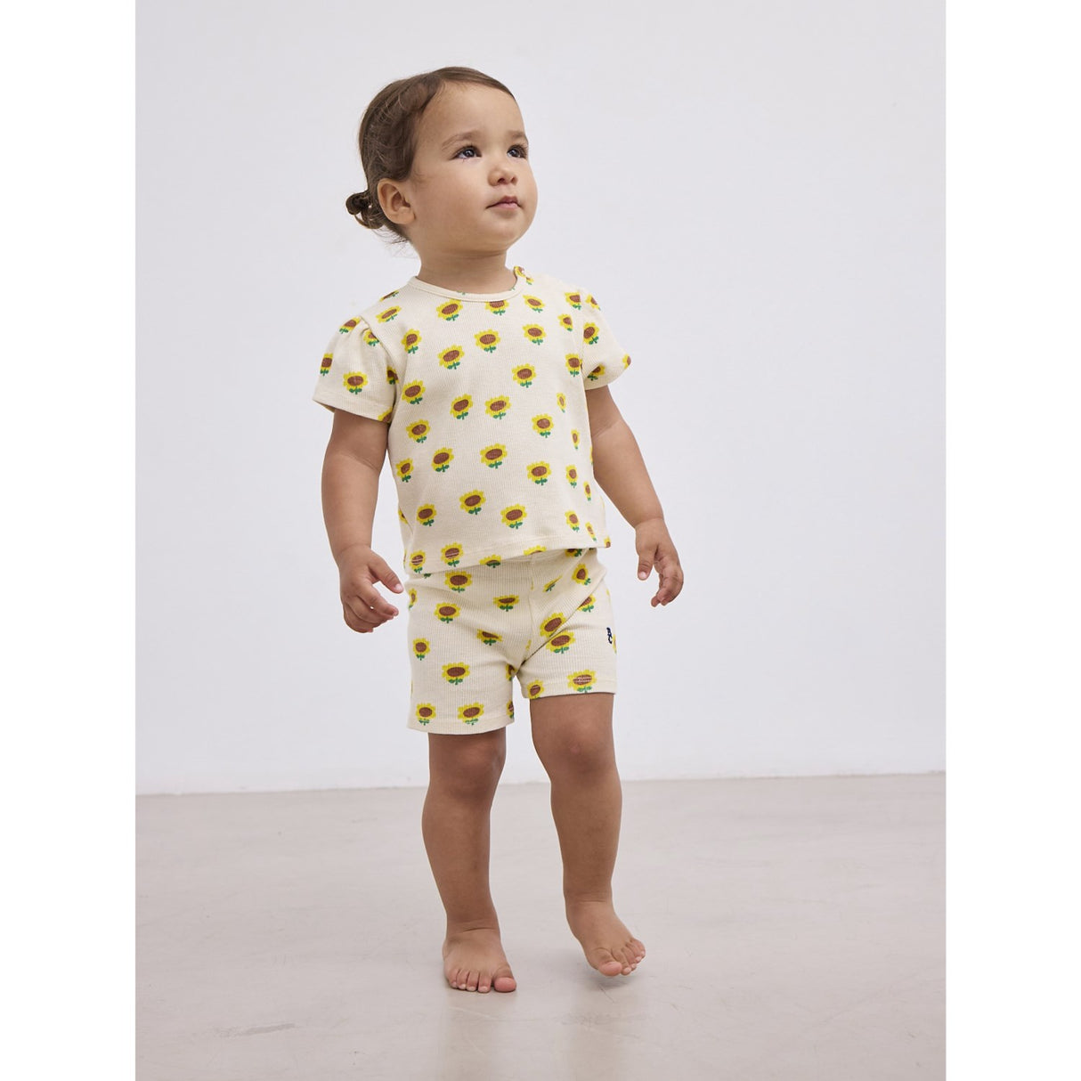 Bobo Choses Beige Sunflower All Over Short Leggings