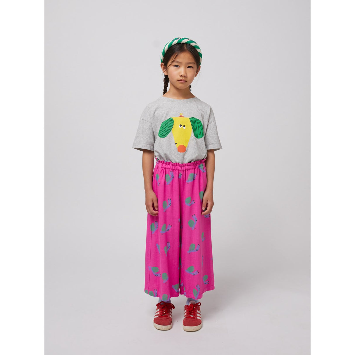 Bobo Choses Fuchsia Funny Snail All Over Woven Culotte Pants