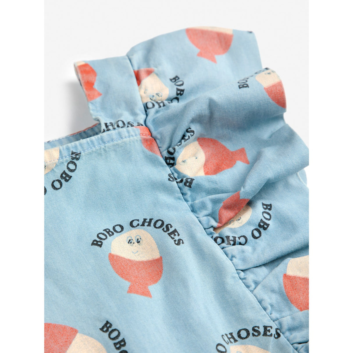 Bobo Choses Light Blue Morning Egg All Over Ruffle Dress