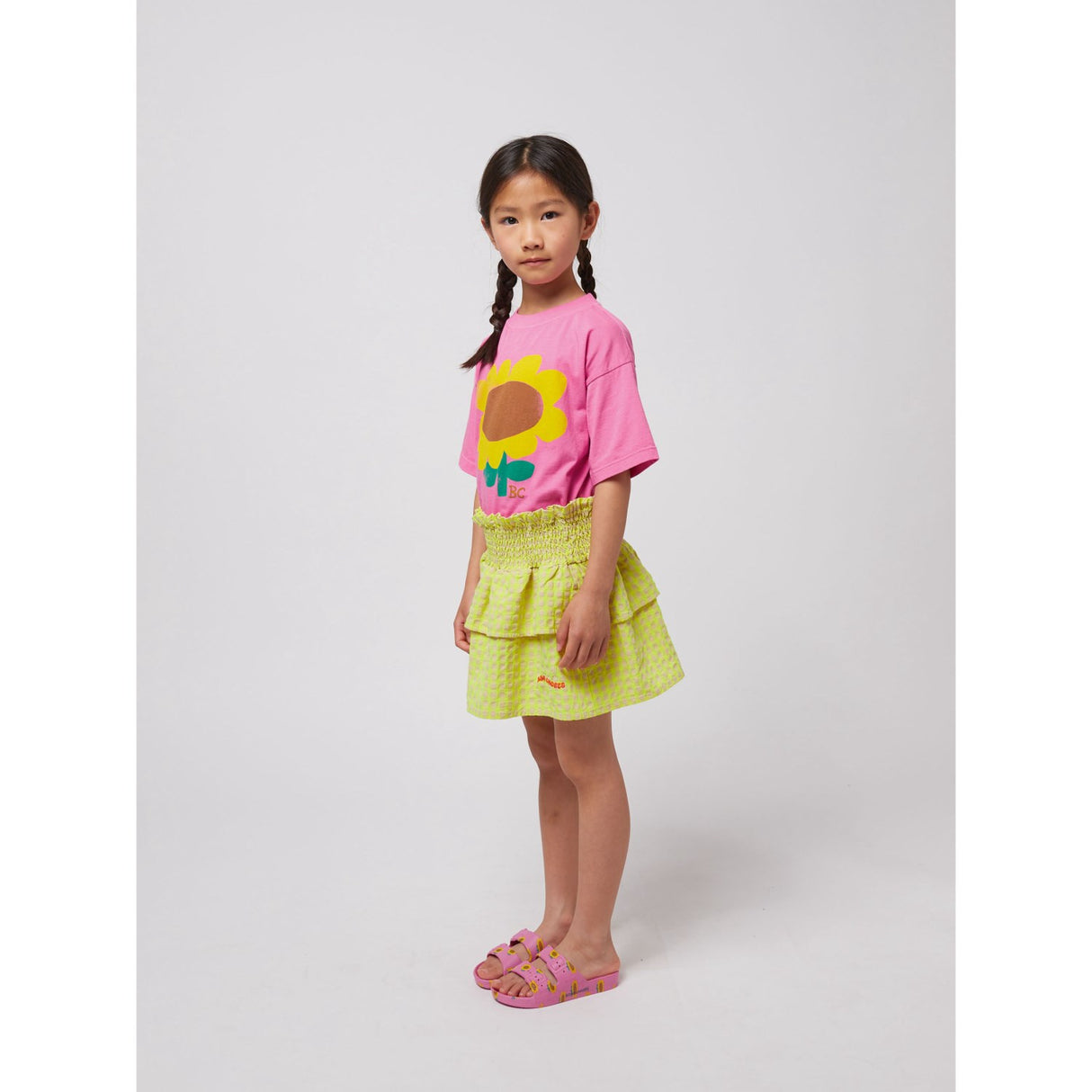 Bobo Choses Multicolor Vichy Ruffle Skirt
