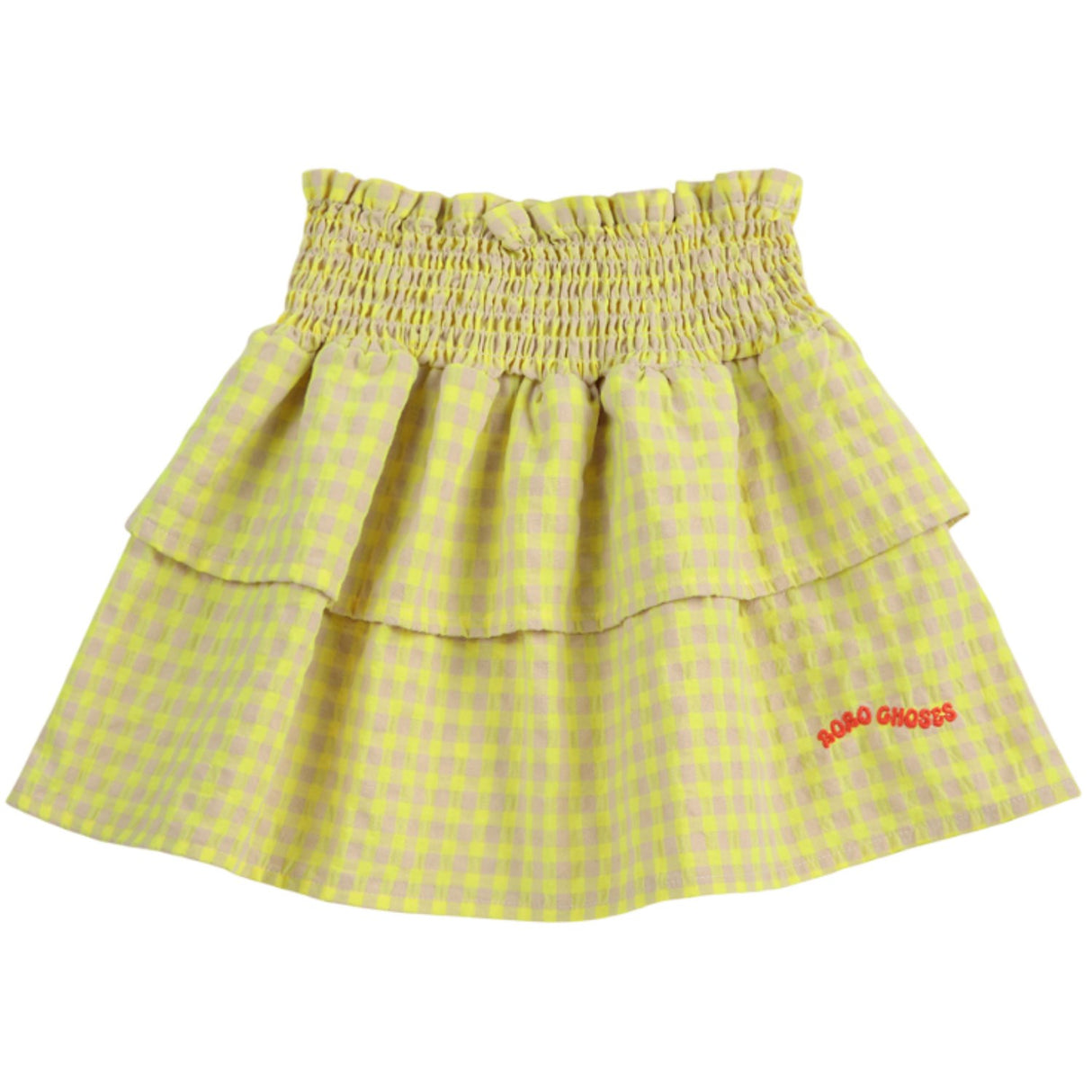 Bobo Choses Multicolor Vichy Ruffle Skirt