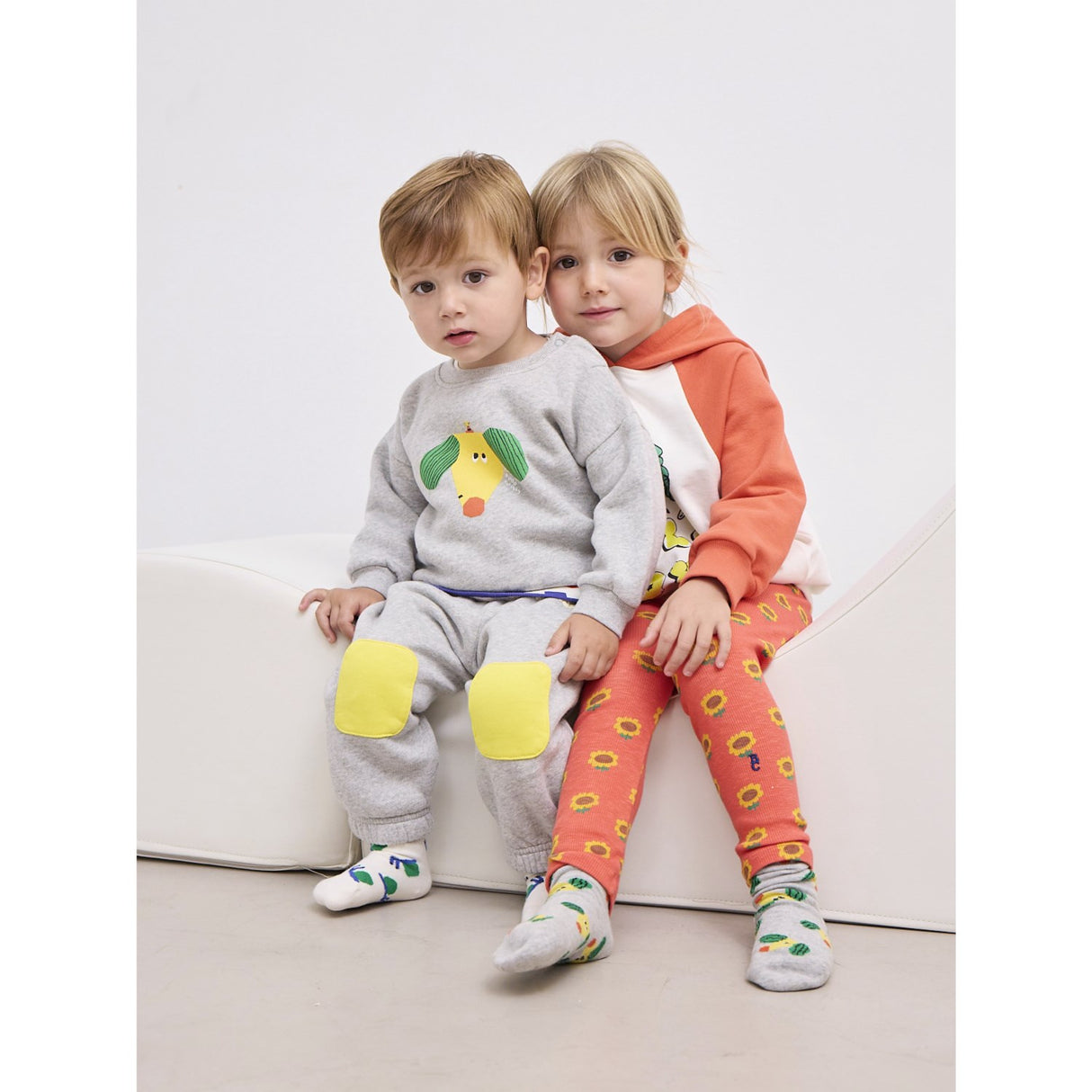 Bobo Choses Heather Grey Knee Patches Jogging Pants