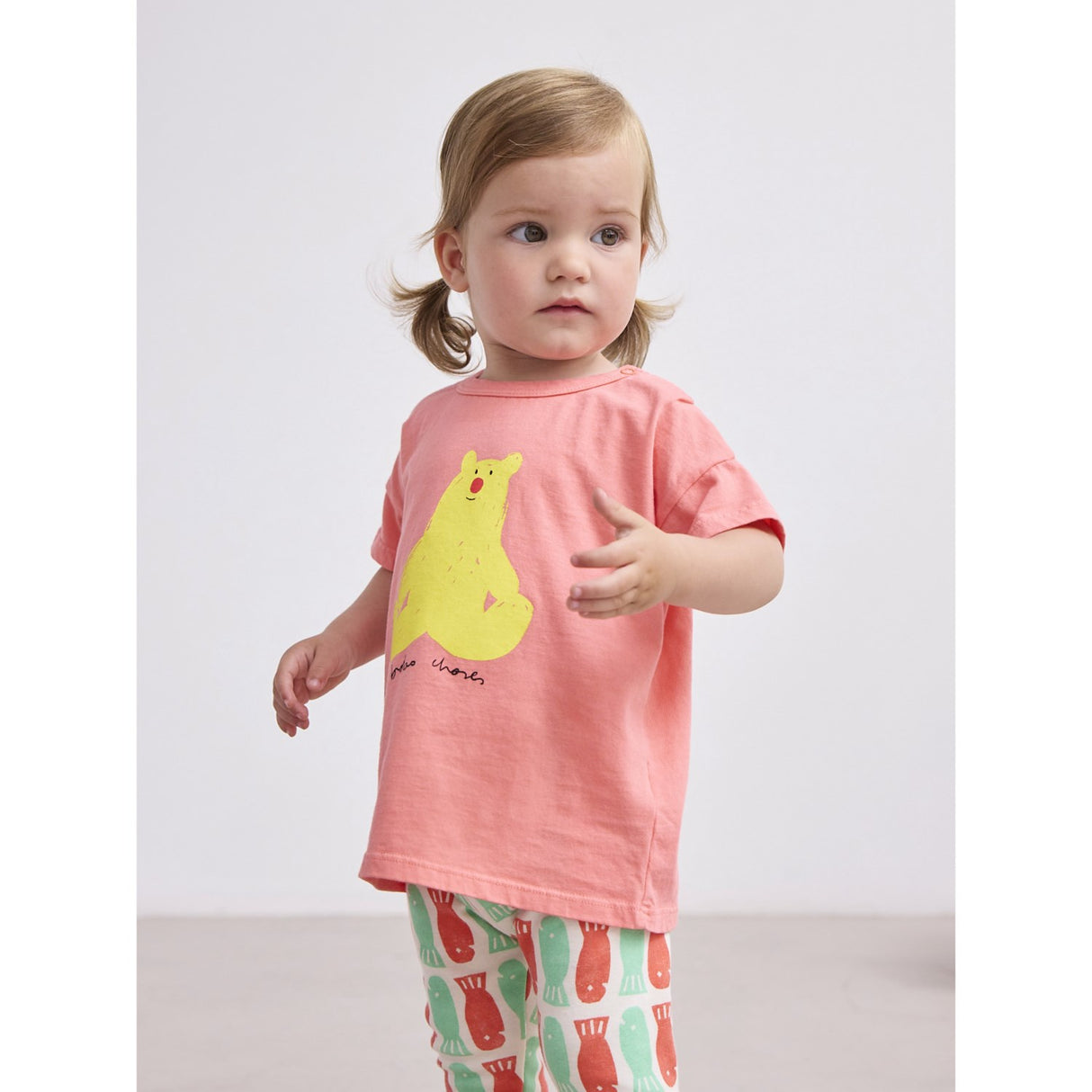 Bobo Choses Coral Pink Hug Me Bear T-Shirt