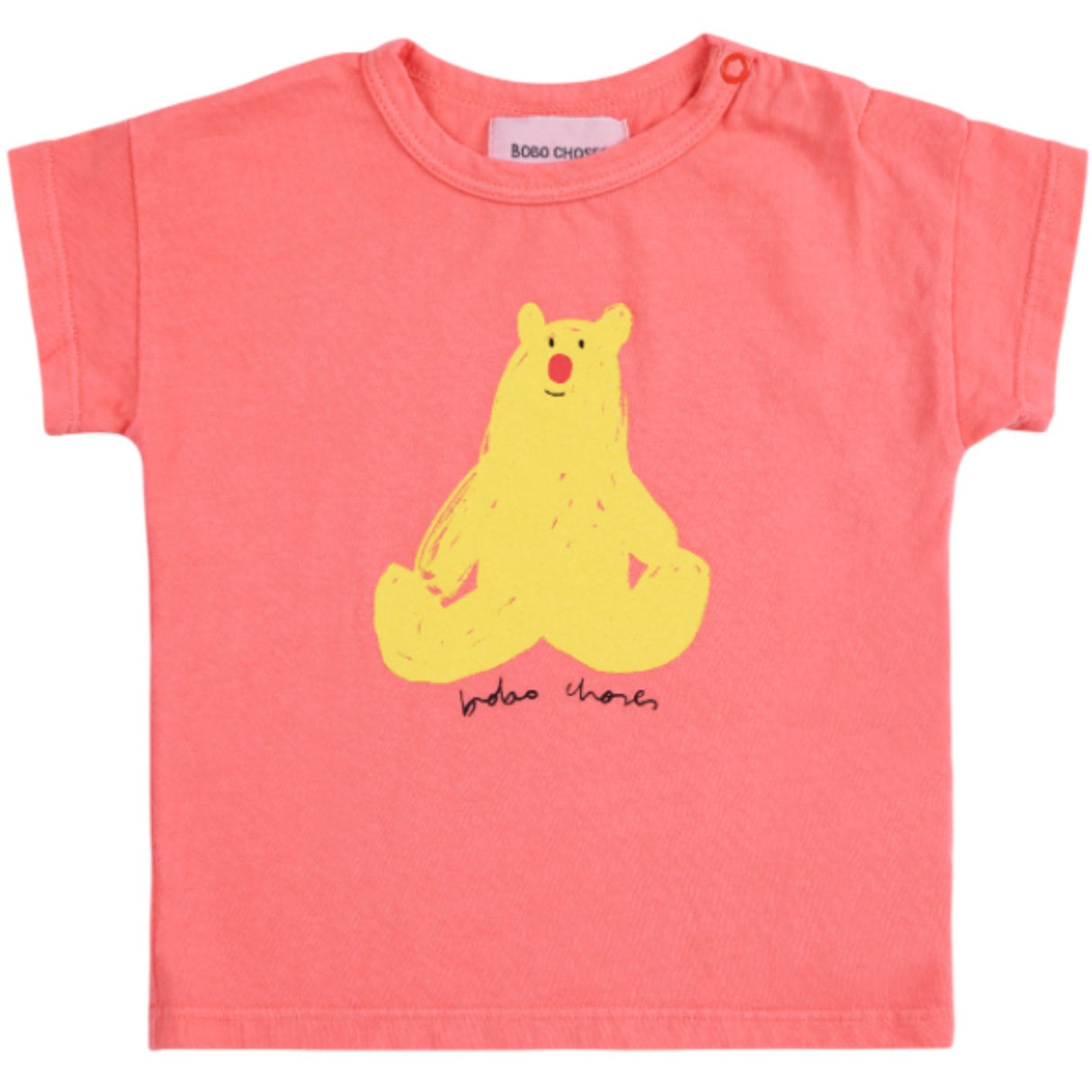 Bobo Choses Coral Pink Hug Me Bear T-Shirt