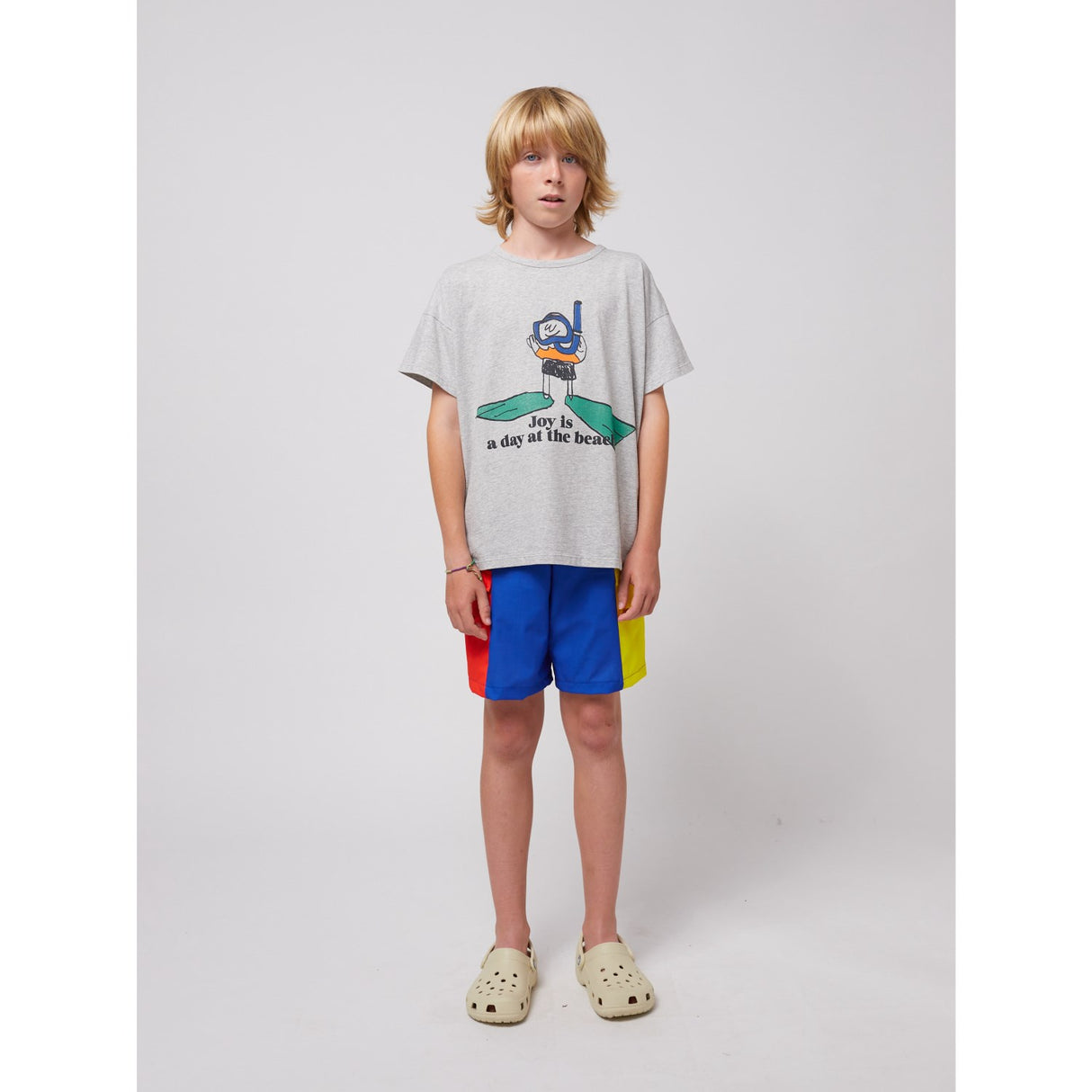 Bobo Choses Heather Grey A Day At The Beach T-Shirt