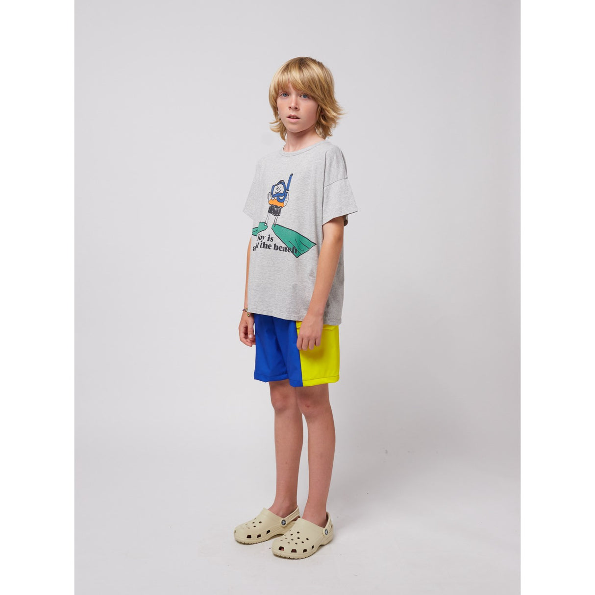 Bobo Choses Heather Grey A Day At The Beach T-Shirt