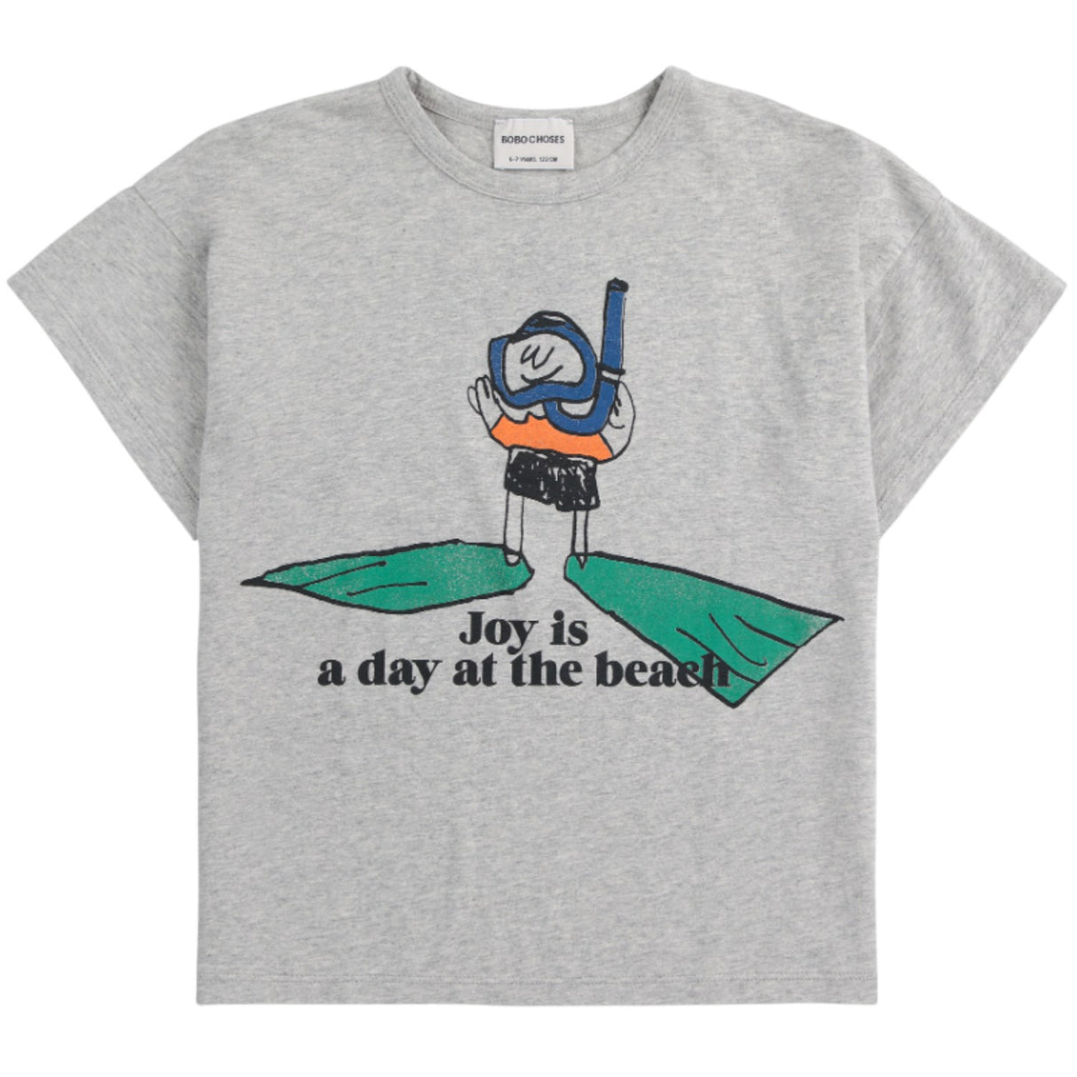 Bobo Choses Heather Grey A Day At The Beach T-Shirt