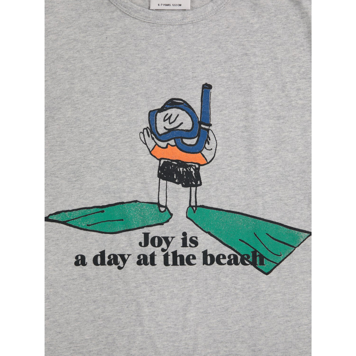 Bobo Choses Heather Grey A Day At The Beach T-Shirt