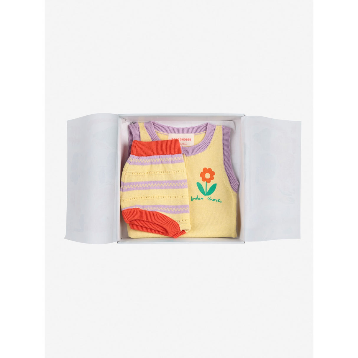 Bobo Choses Beige Flower Knitted Set