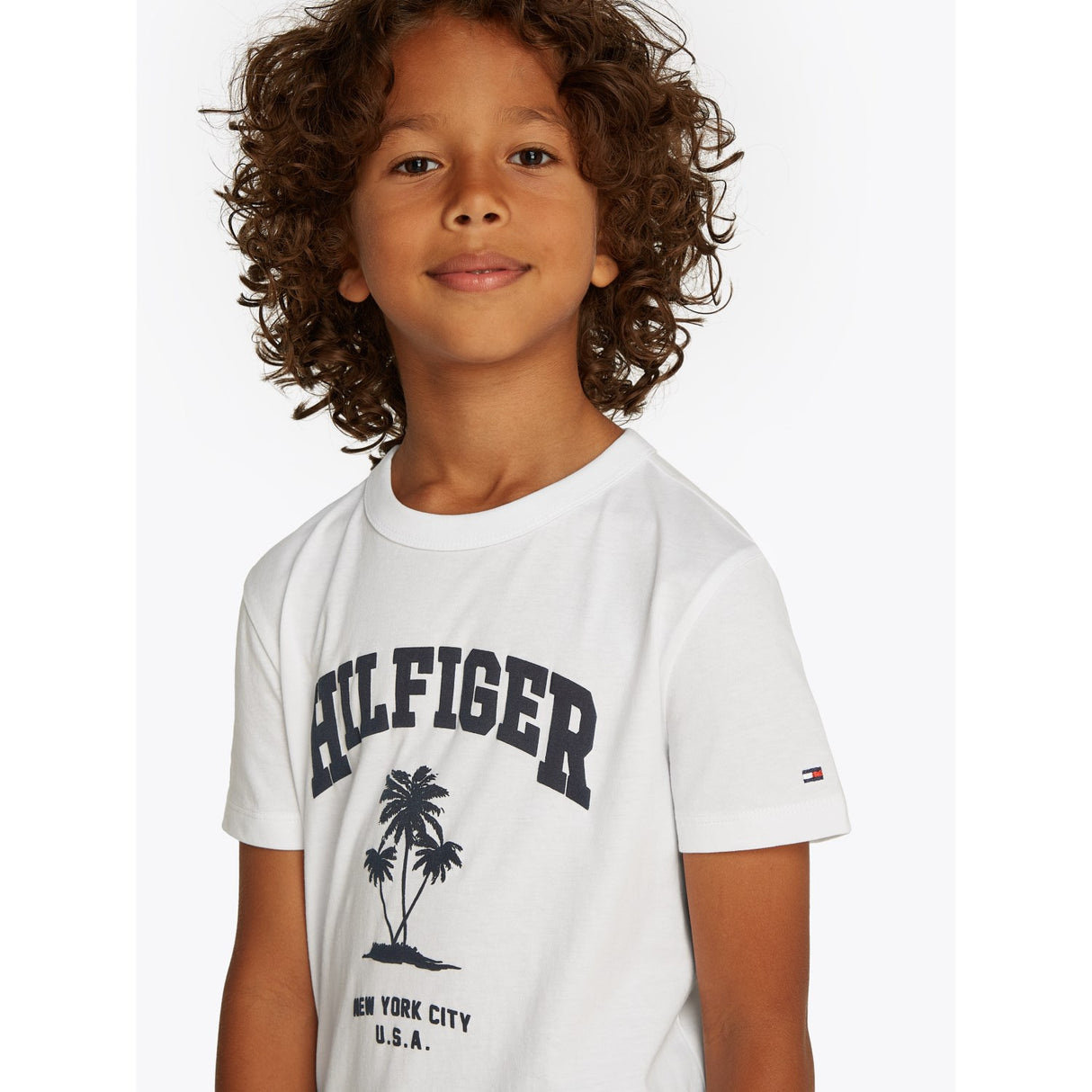 Tommy Hilfiger White Hilfiger Palm Print T-Shirt