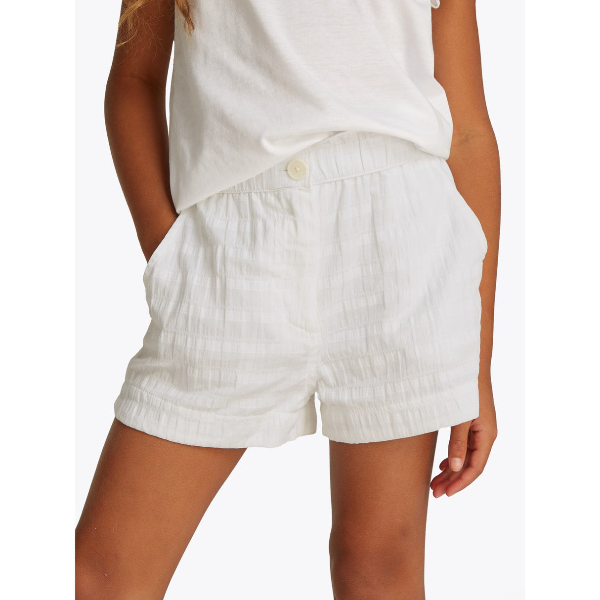 Tommy Hilfiger White Textured Cotton Shorts