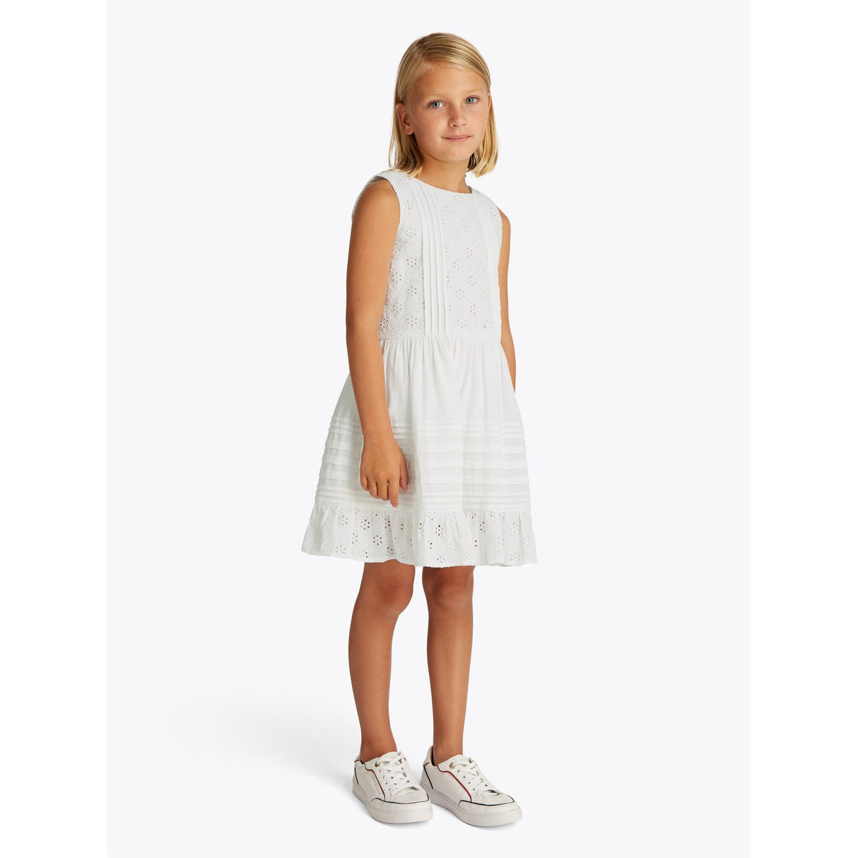 Tommy Hilfiger White Embroidered Cotton Dress