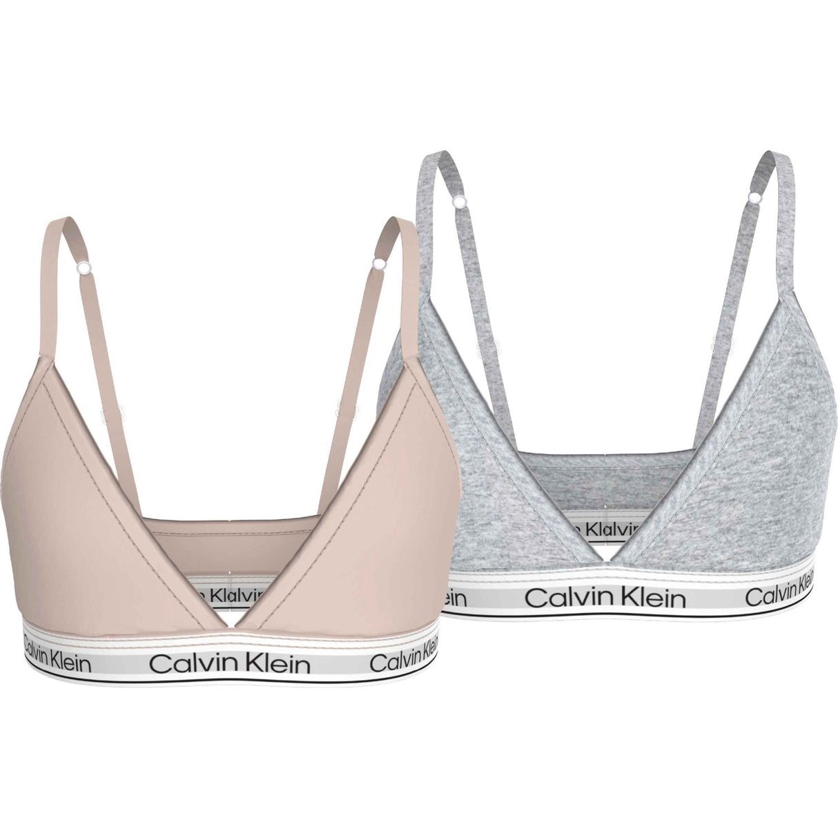 Calvin Klein Silverpeony/Greyheather 2-Pack Triangle Bralette