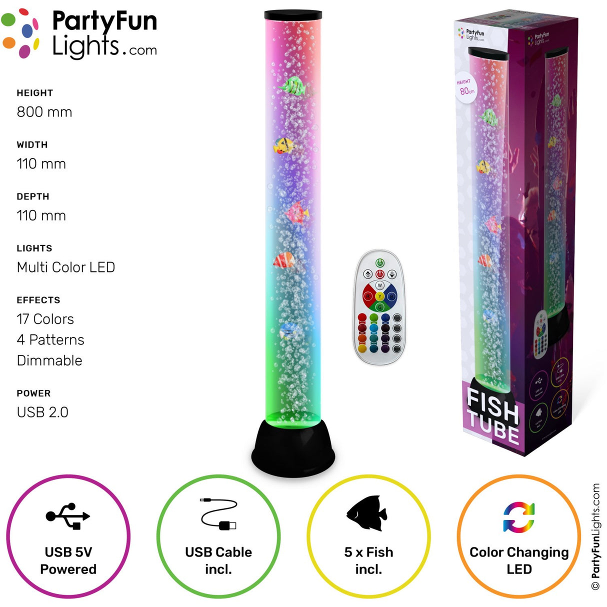 Party Funlight XXL Fiskelamp With Bobler H: 80cm