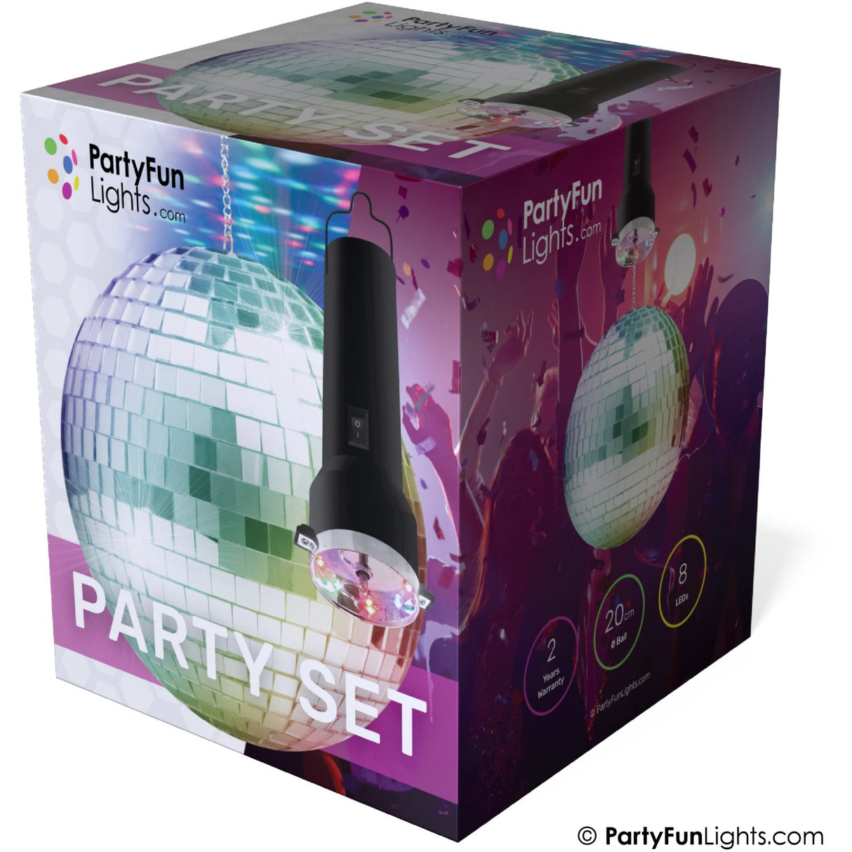 Party Funlight Party Set - Rotating Mirror Ball With LED And Motor