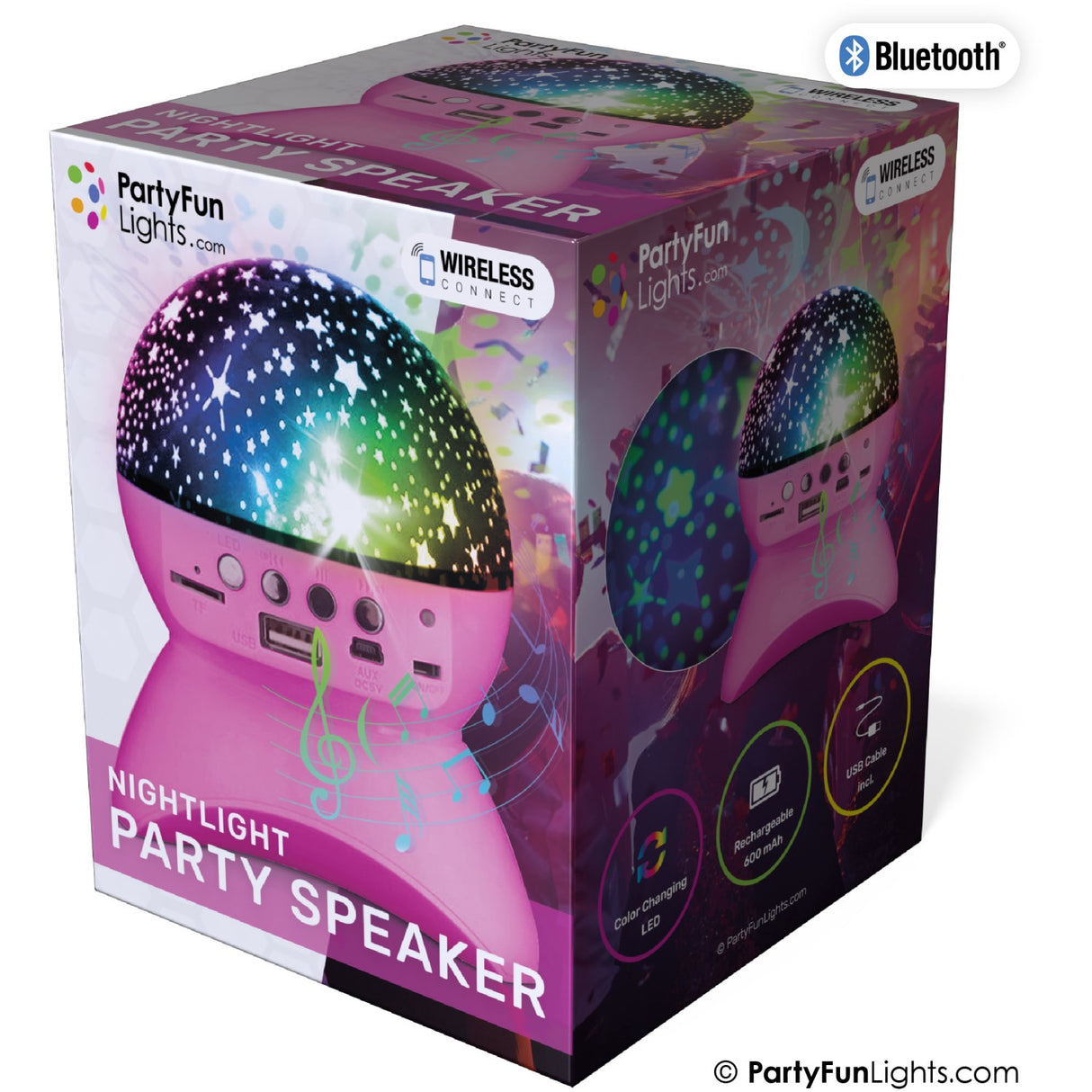 Party Funlight Starry Sky Bluetooth Speaker - Pink